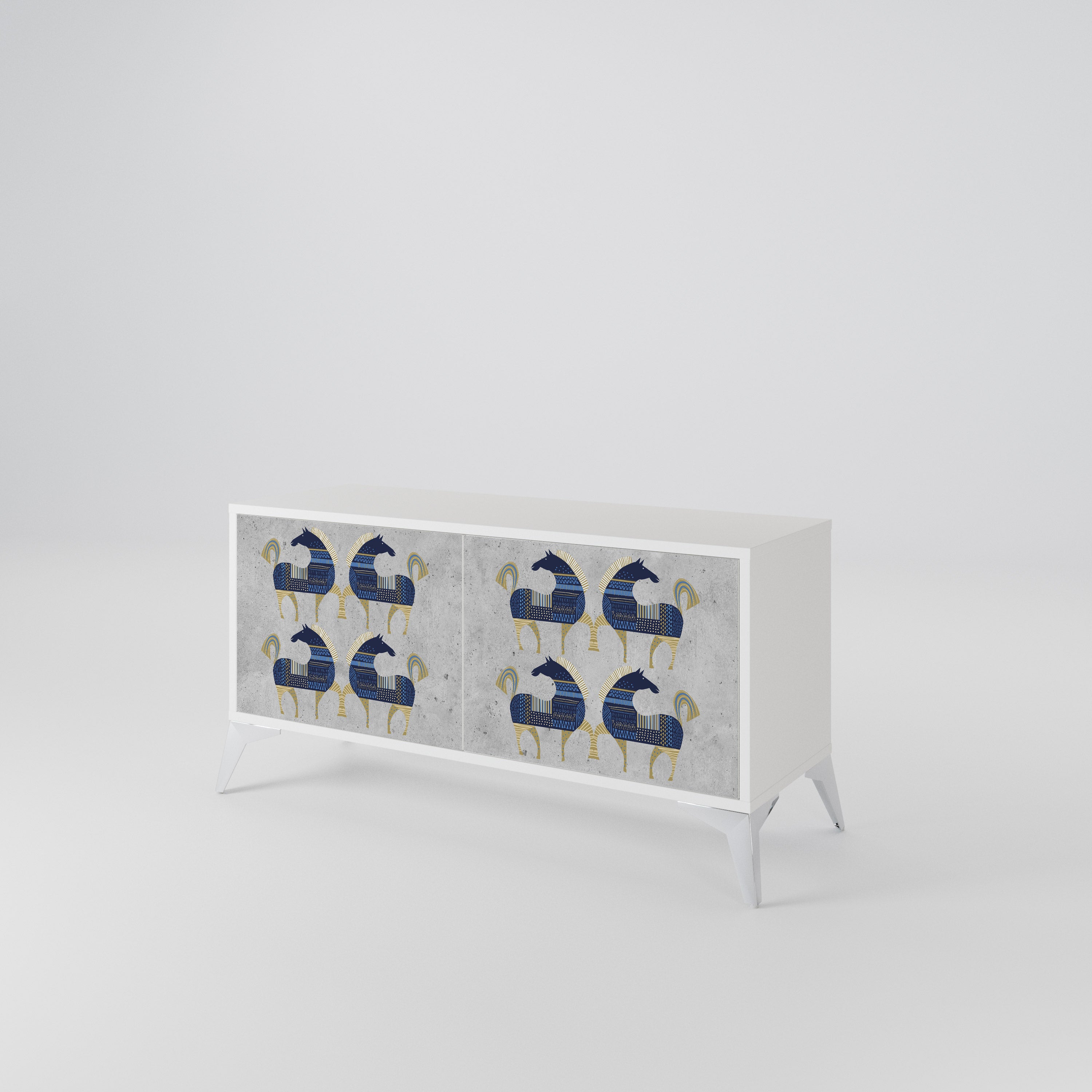 MAJESTIC STEED Mueble de TV Compacto de 2 puertas