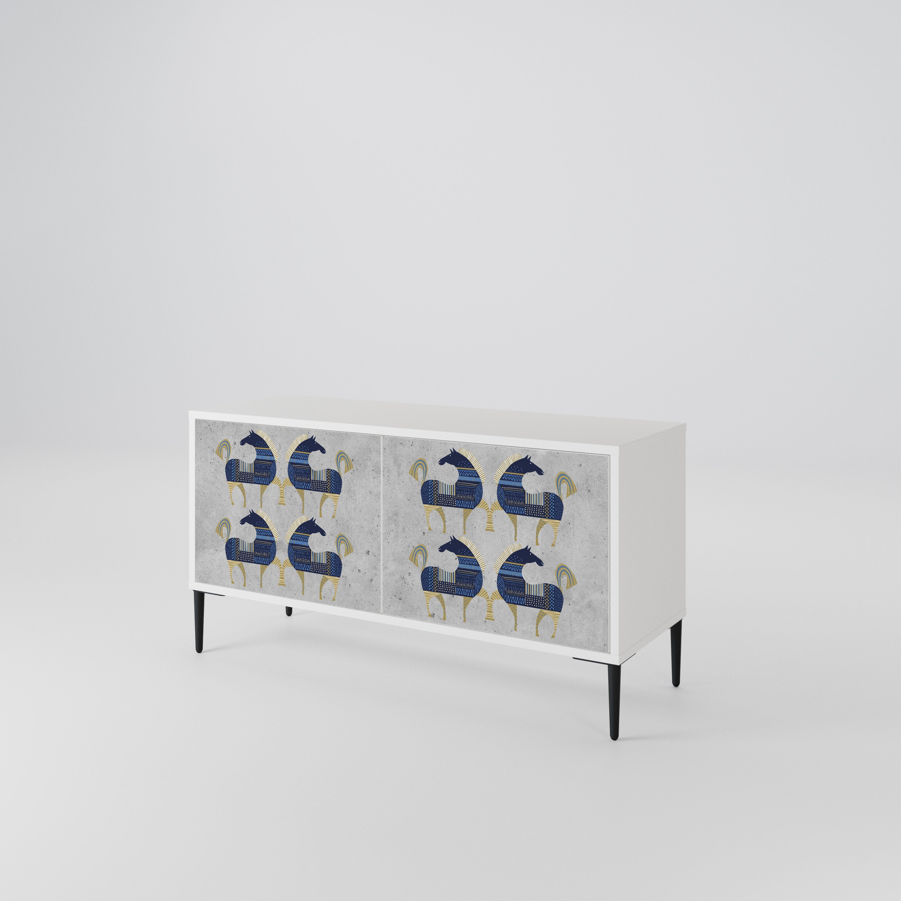 MAJESTIC STEED Mueble de TV Compacto de 2 puertas