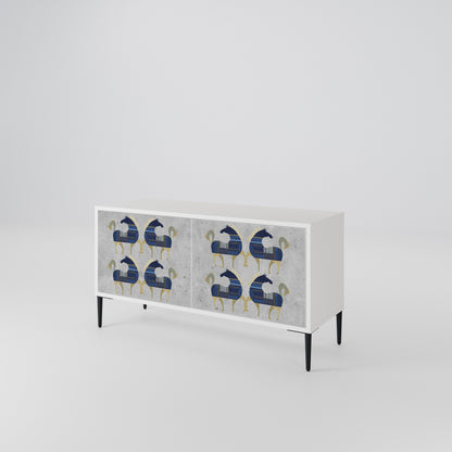 MAJESTIC STEED Mueble de TV Compacto de 2 puertas