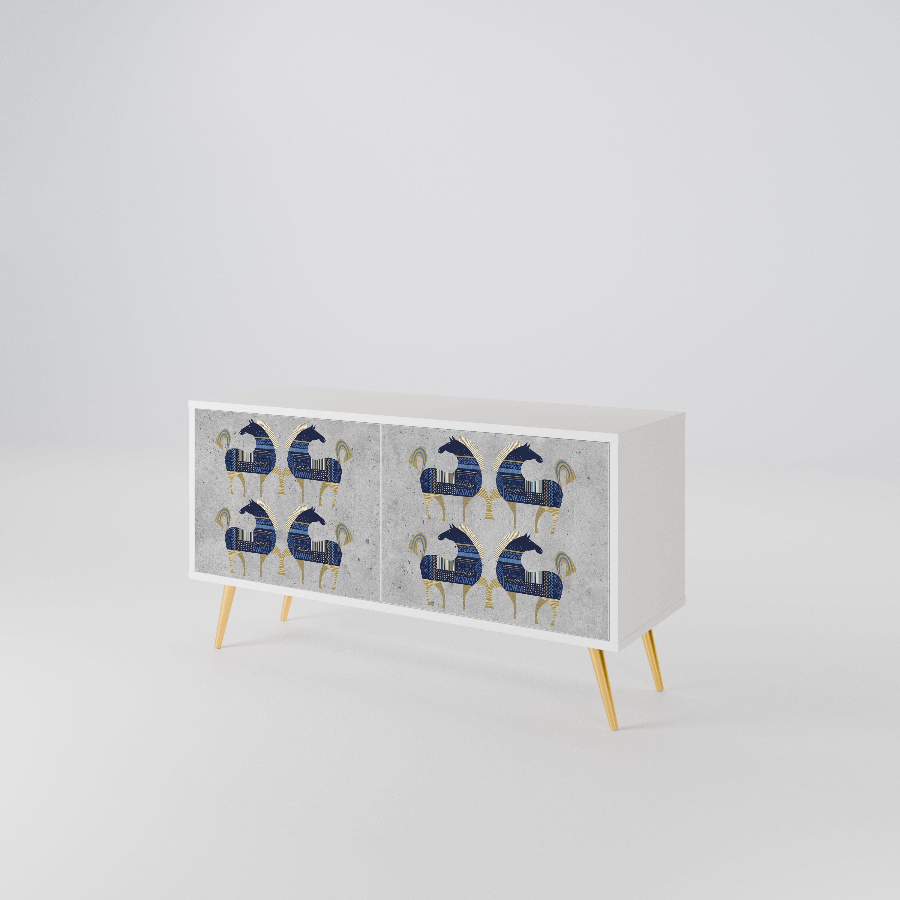 MAJESTIC STEED Mueble de TV Compacto de 2 puertas