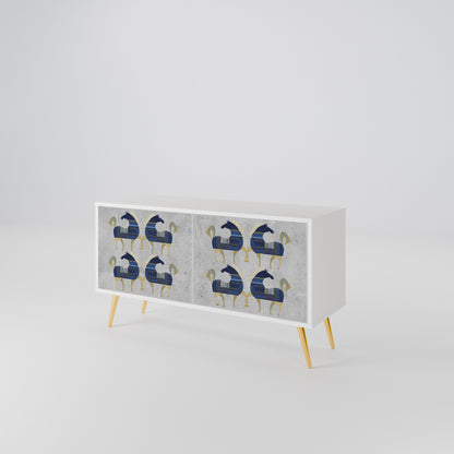 MAJESTIC STEED Mueble de TV Compacto de 2 puertas