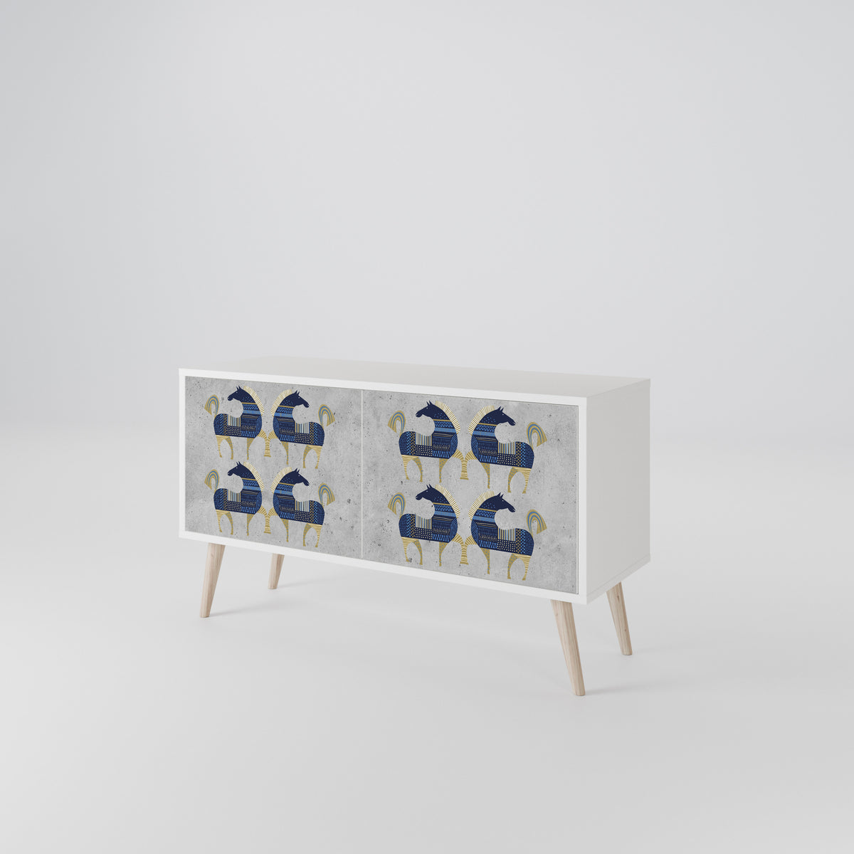MAJESTIC STEED Mueble de TV Compacto de 2 puertas