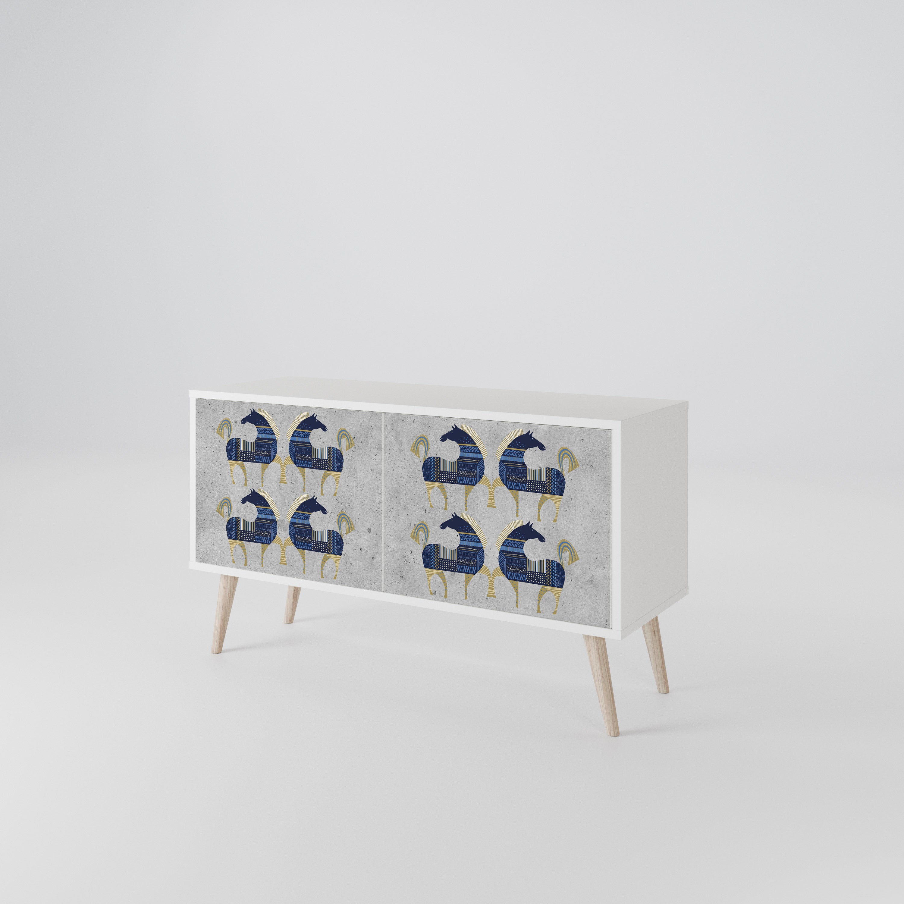 MAJESTIC STEED Mueble de TV Compacto de 2 puertas