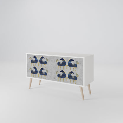MAJESTIC STEED Mueble de TV Compacto de 2 puertas