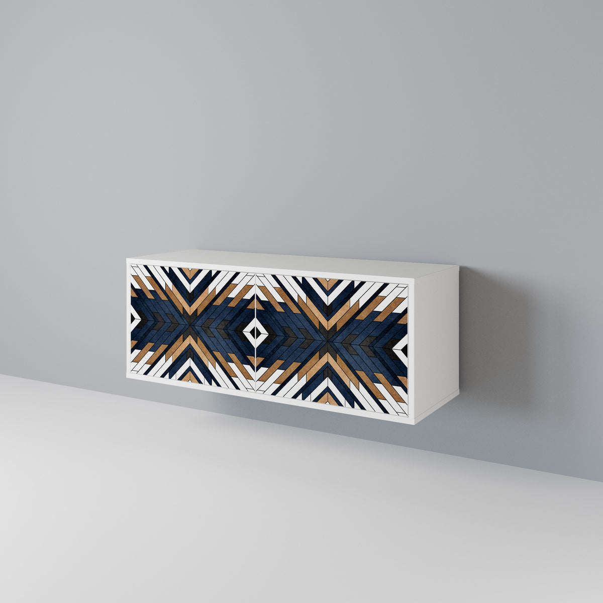 ARTFUL GEOMETRY Mueble de TV Compacto de 2 puertas