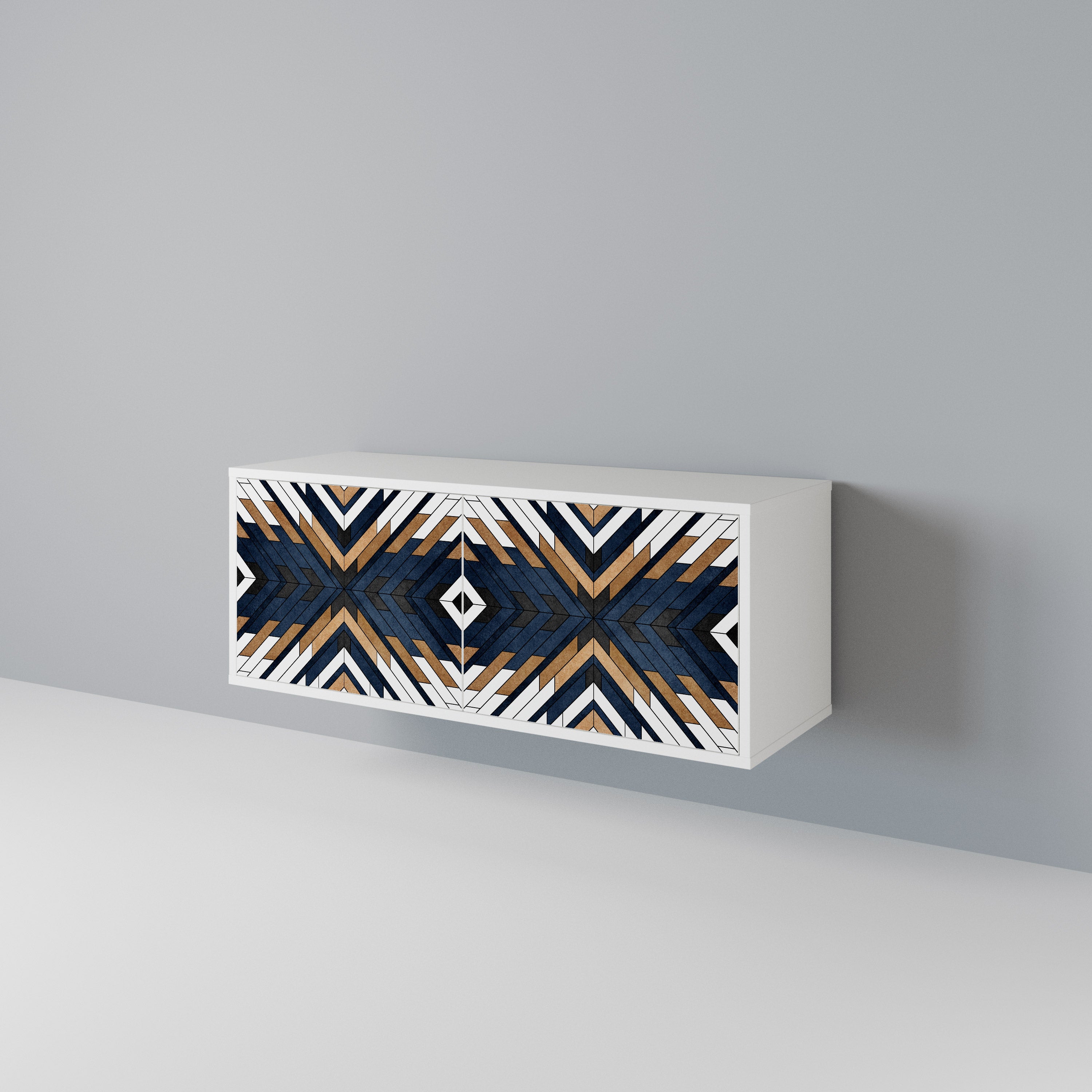 ARTFUL GEOMETRY Mueble de TV Compacto de 2 puertas