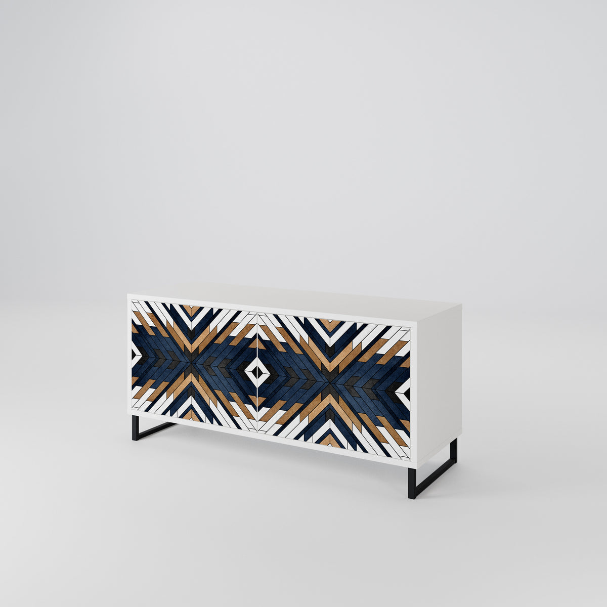 ARTFUL GEOMETRY Mueble de TV Compacto de 2 puertas