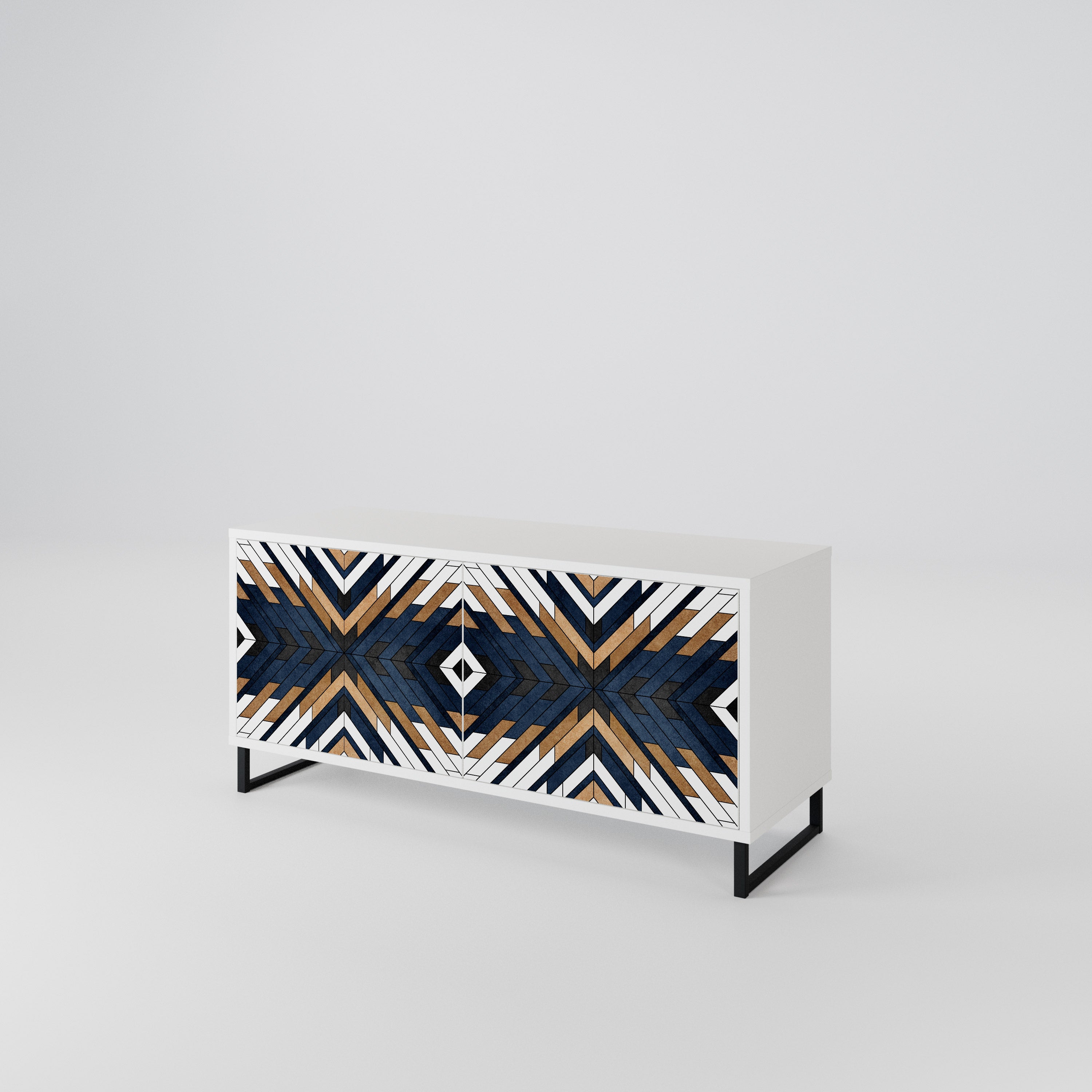 ARTFUL GEOMETRY Mueble de TV Compacto de 2 puertas