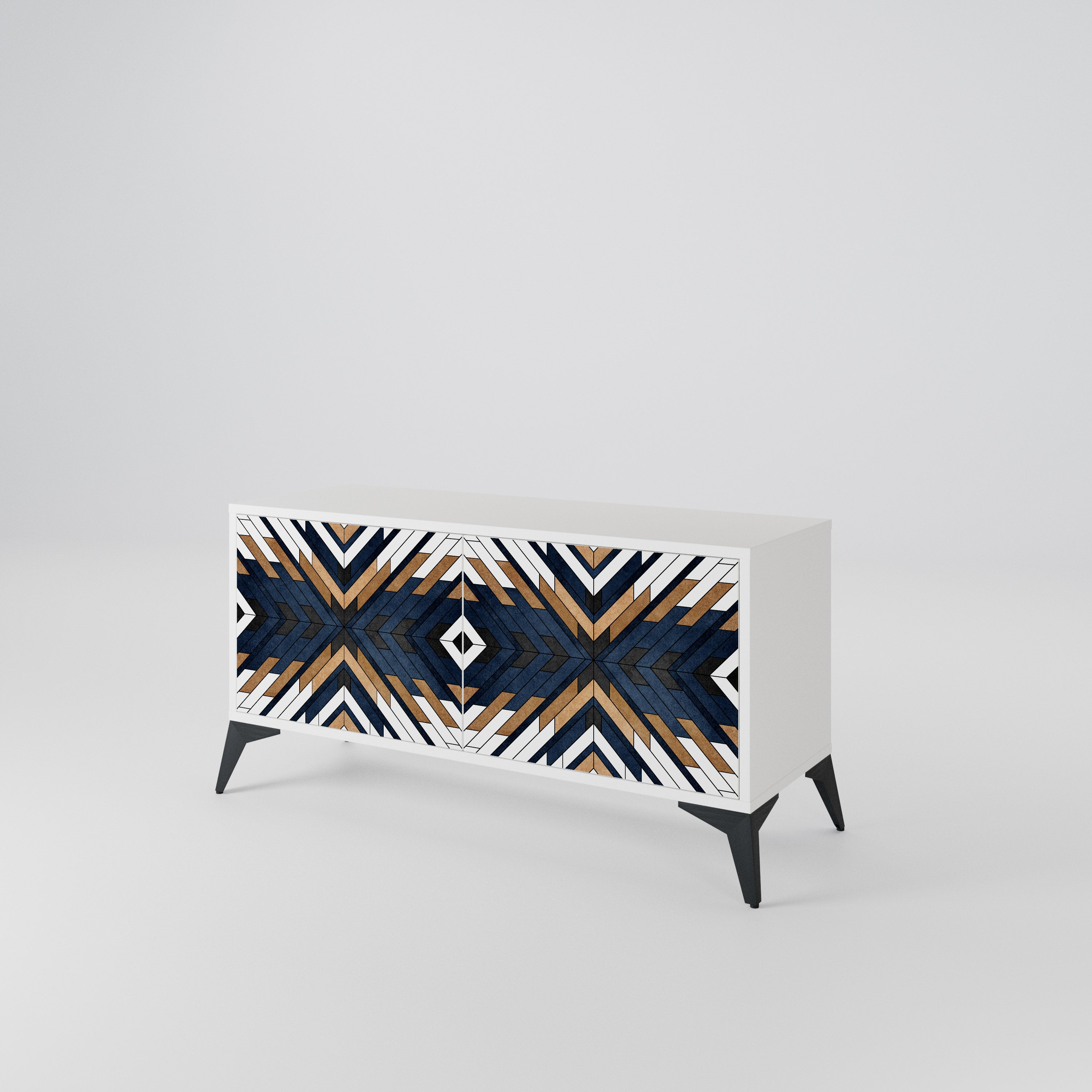ARTFUL GEOMETRY Mueble de TV Compacto de 2 puertas