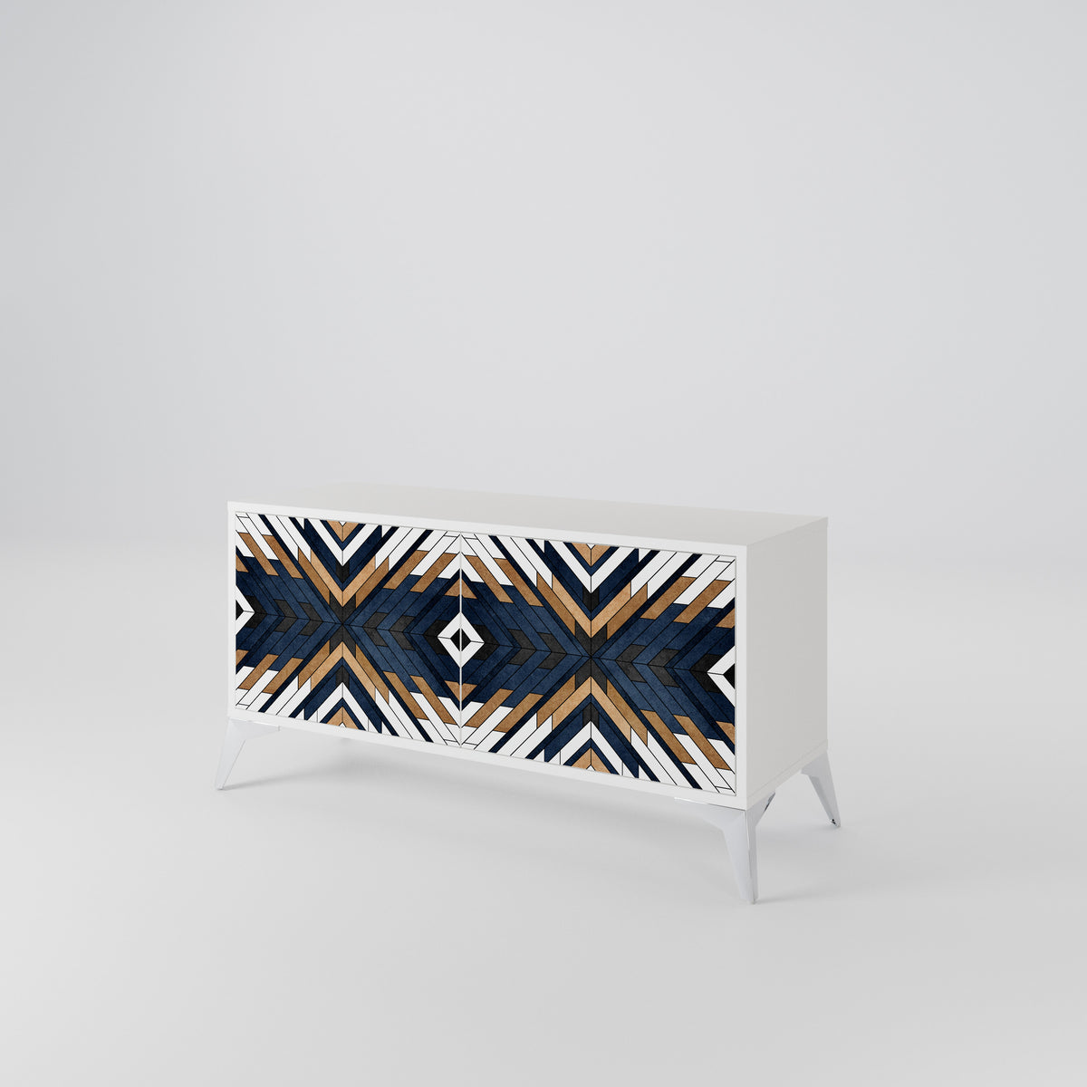 ARTFUL GEOMETRY Mueble de TV Compacto de 2 puertas