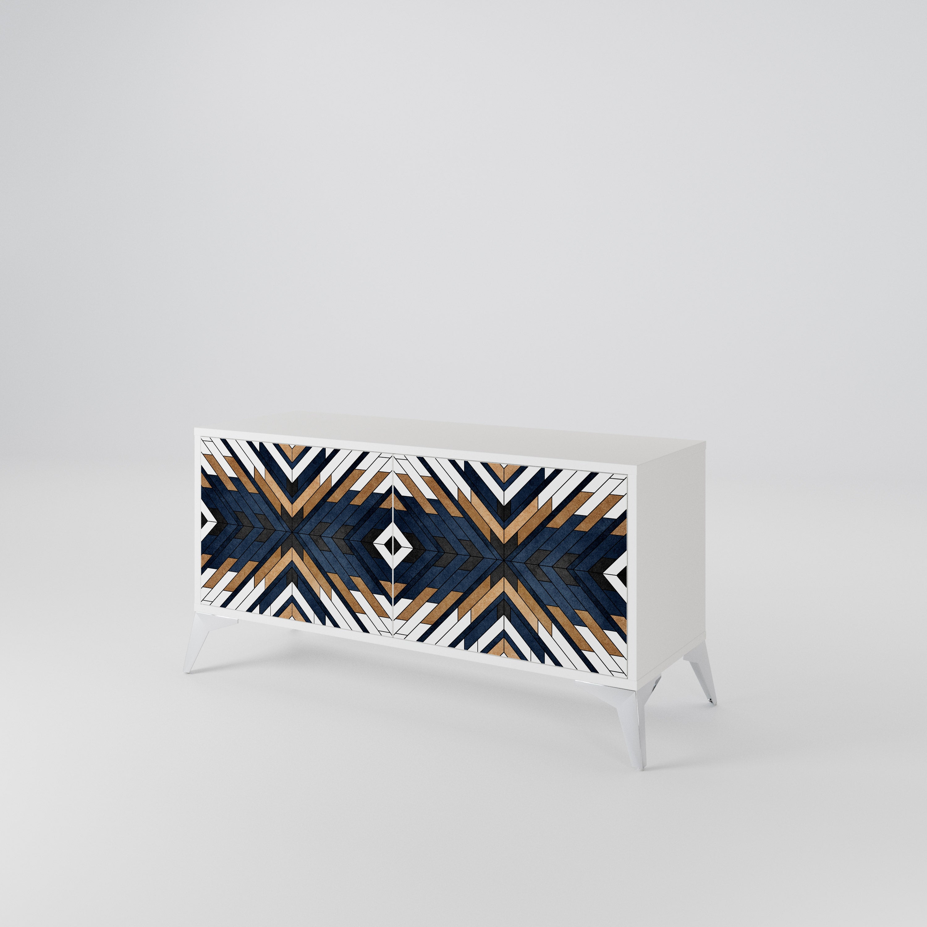 ARTFUL GEOMETRY Mueble de TV Compacto de 2 puertas