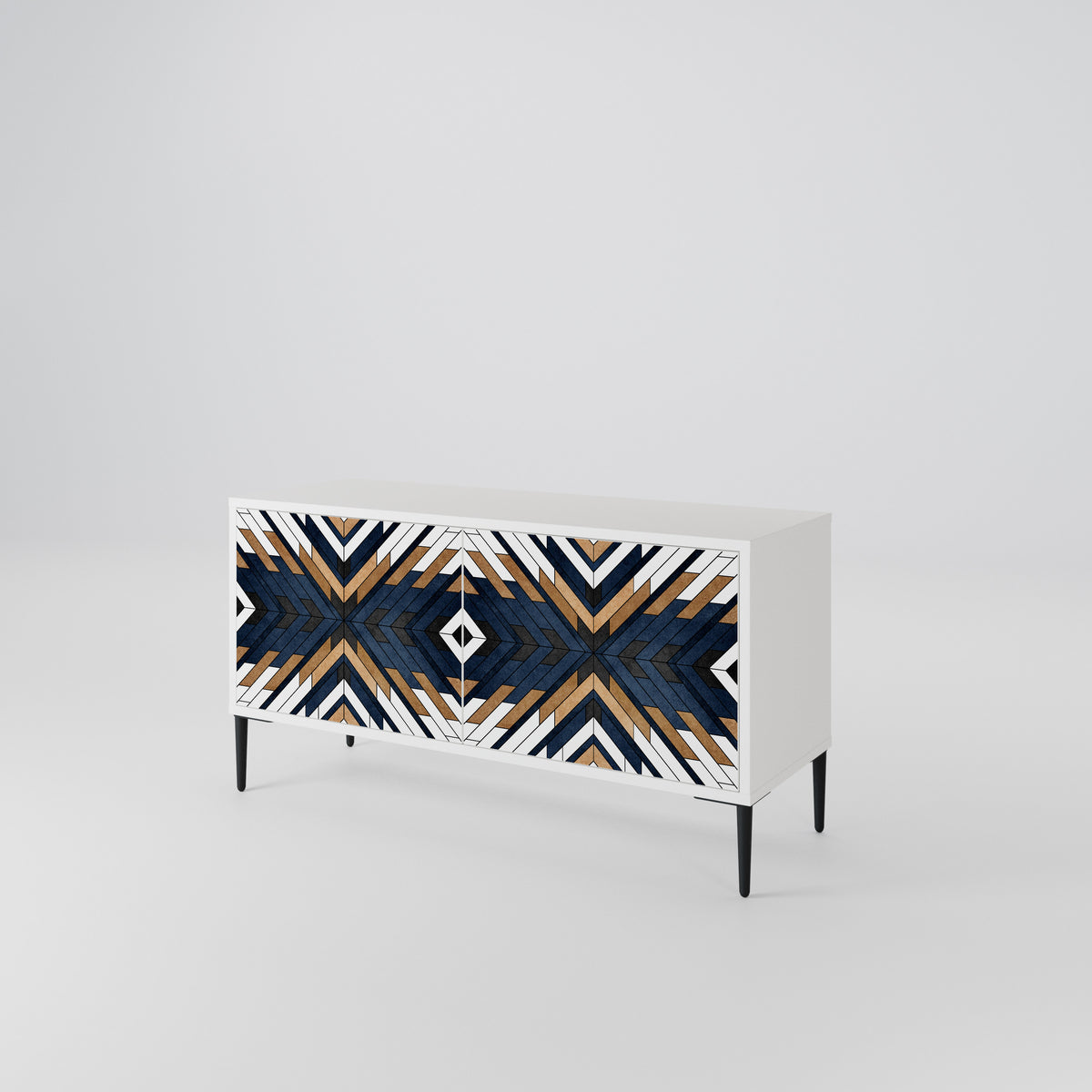 ARTFUL GEOMETRY Mueble de TV Compacto de 2 puertas