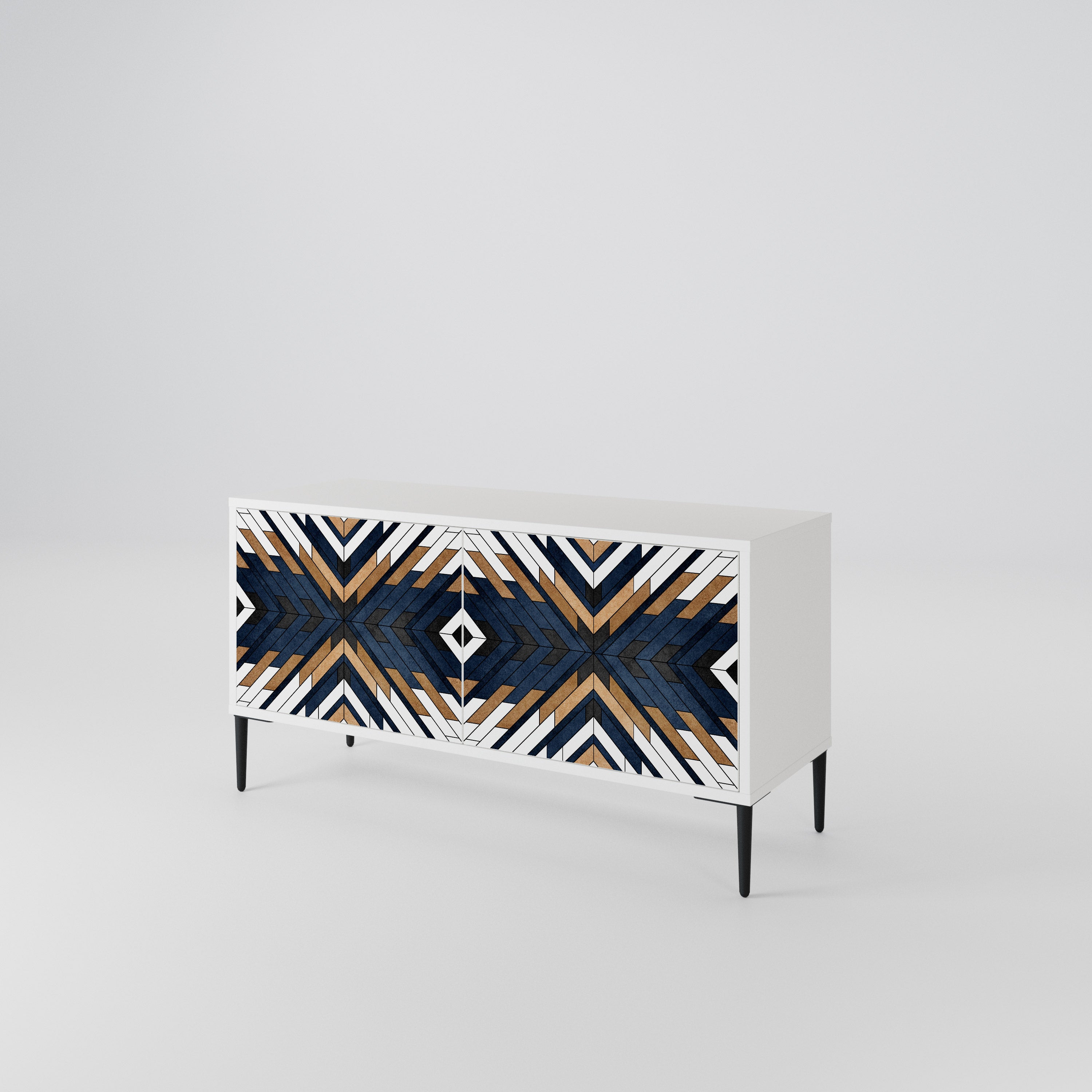ARTFUL GEOMETRY Mueble de TV Compacto de 2 puertas