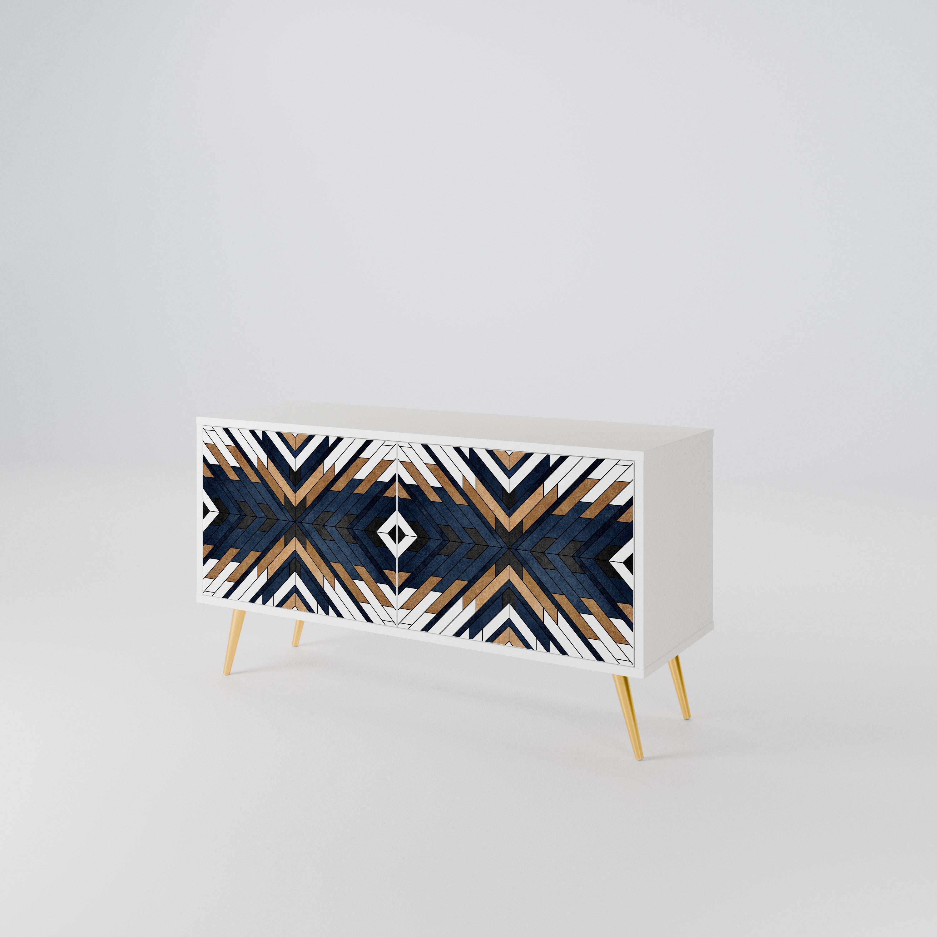 ARTFUL GEOMETRY Mueble de TV Compacto de 2 puertas