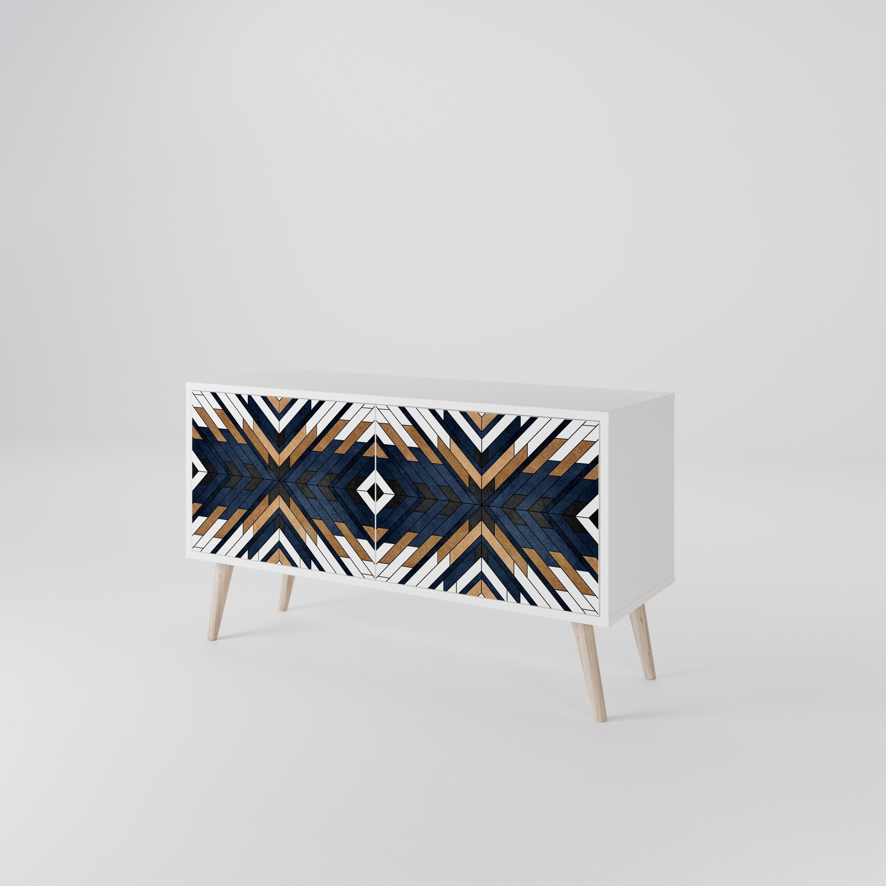 ARTFUL GEOMETRY Mueble de TV Compacto de 2 puertas