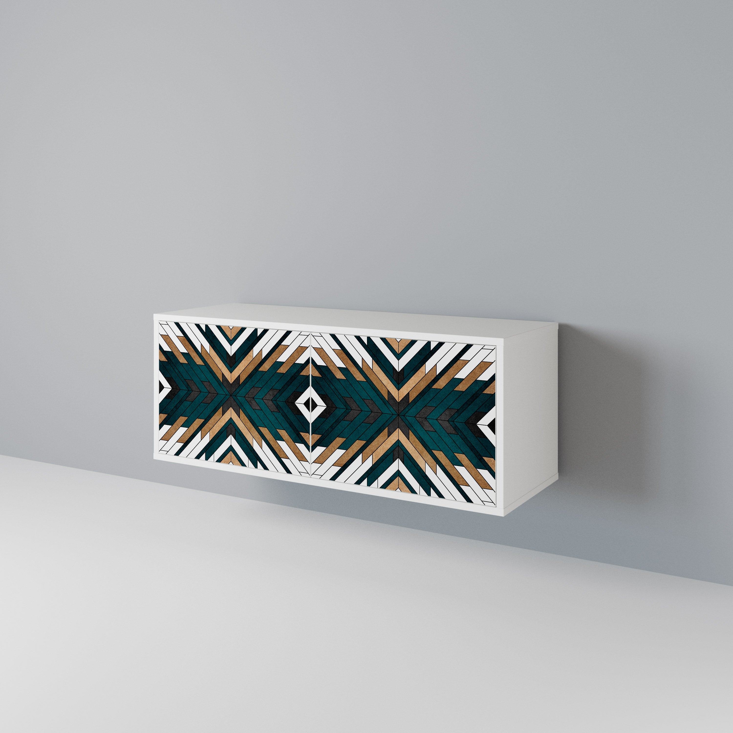 ARTISTIC GEOMETRY Mueble de TV Compacto de 2 puertas