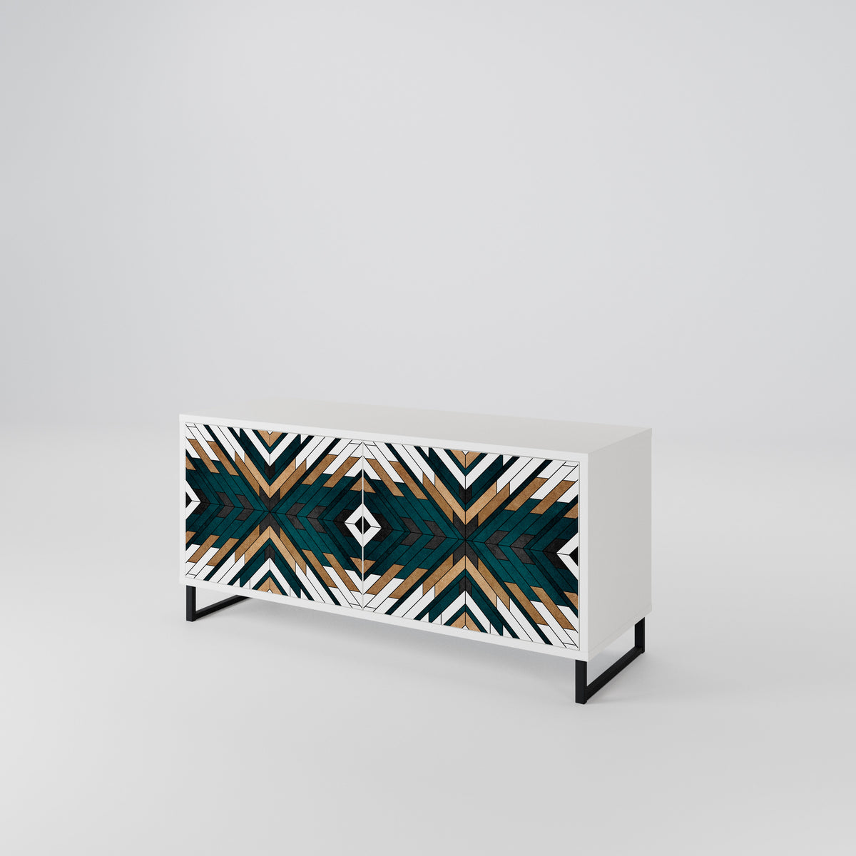 ARTISTIC GEOMETRY Mueble de TV Compacto de 2 puertas