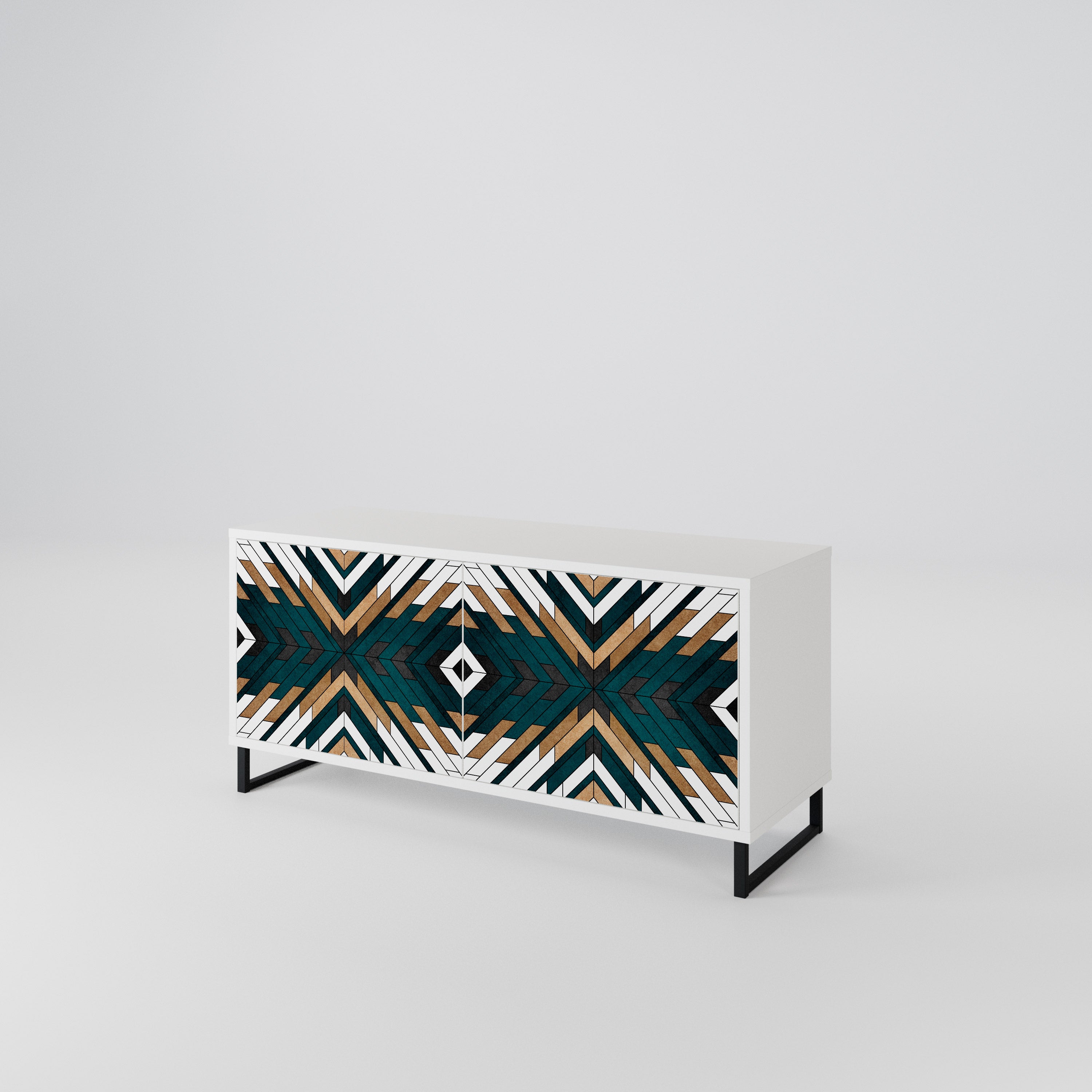 ARTISTIC GEOMETRY Mueble de TV Compacto de 2 puertas