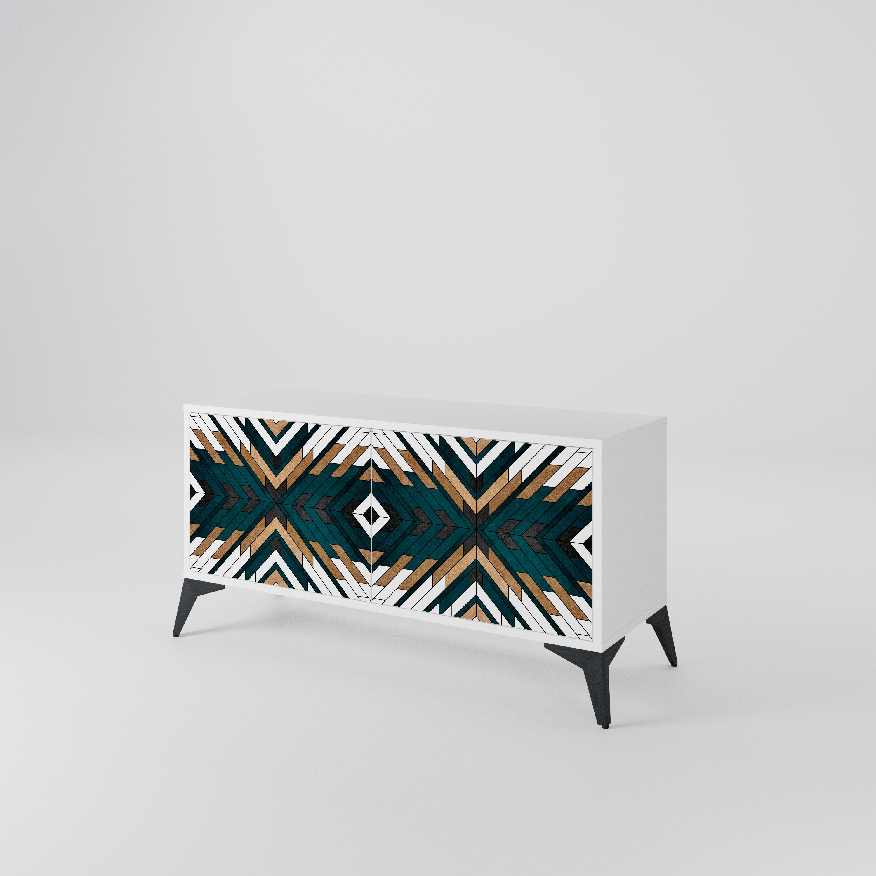 ARTISTIC GEOMETRY Mueble de TV Compacto de 2 puertas