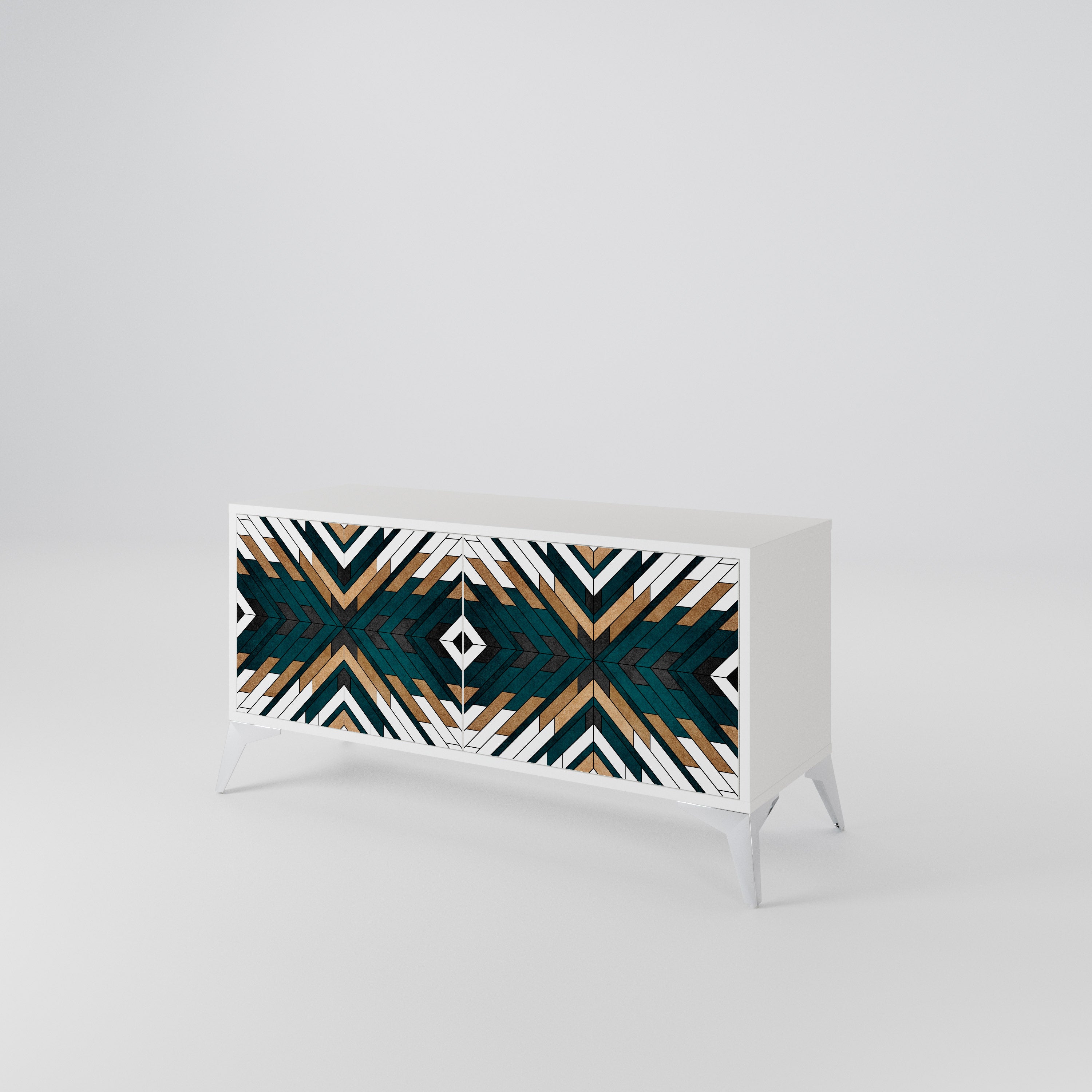 ARTISTIC GEOMETRY Mueble de TV Compacto de 2 puertas