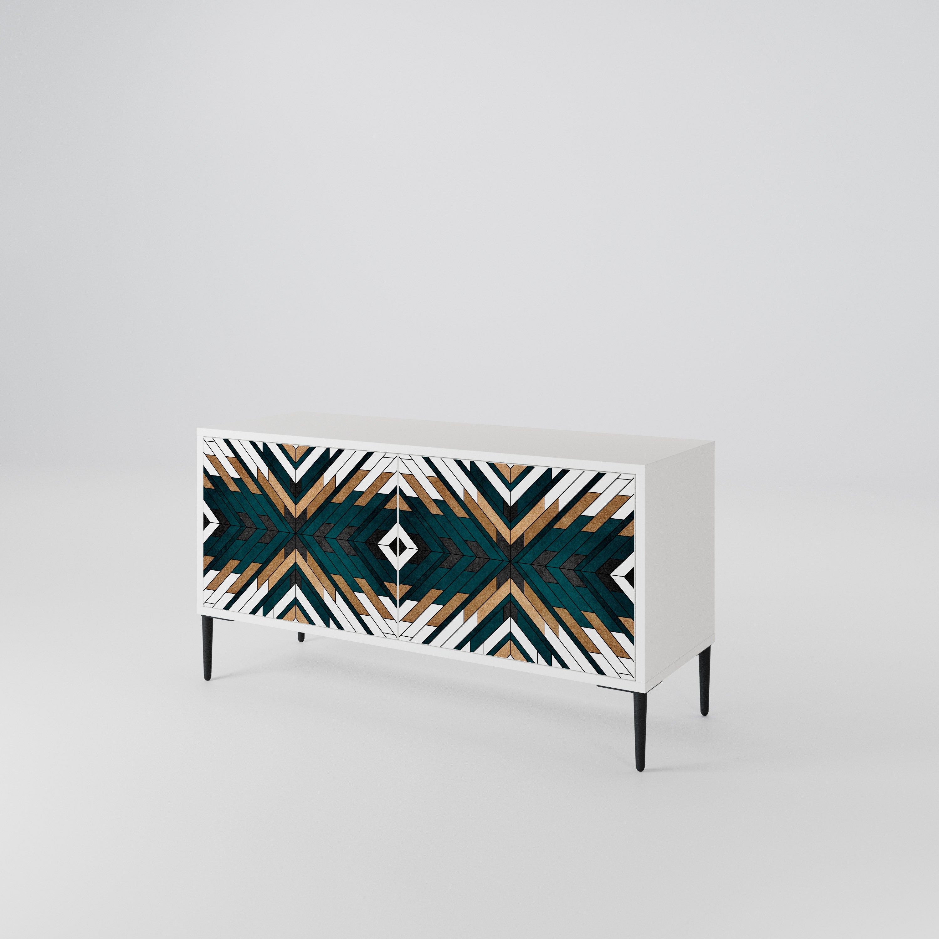 ARTISTIC GEOMETRY Mueble de TV Compacto de 2 puertas