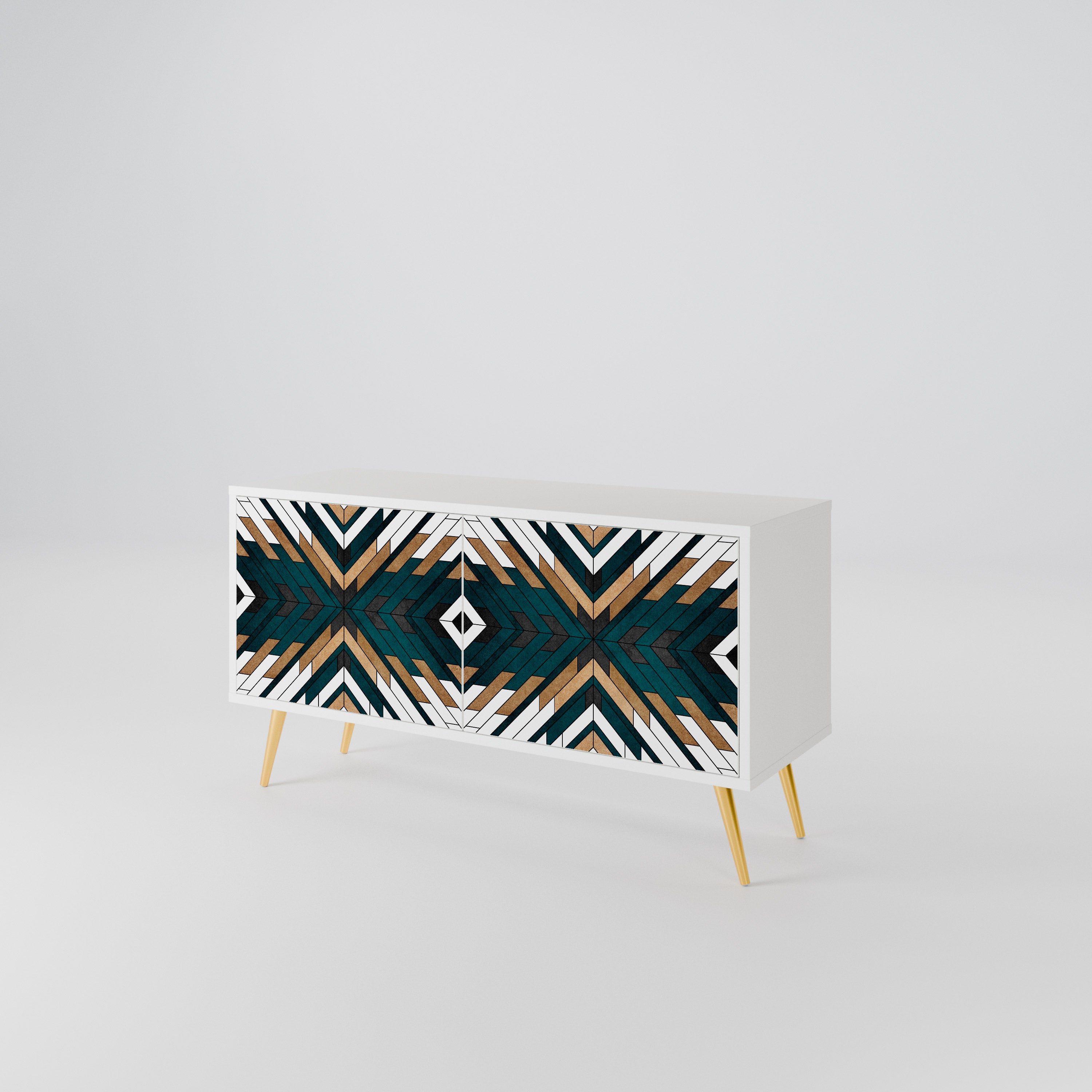 ARTISTIC GEOMETRY Mueble de TV Compacto de 2 puertas