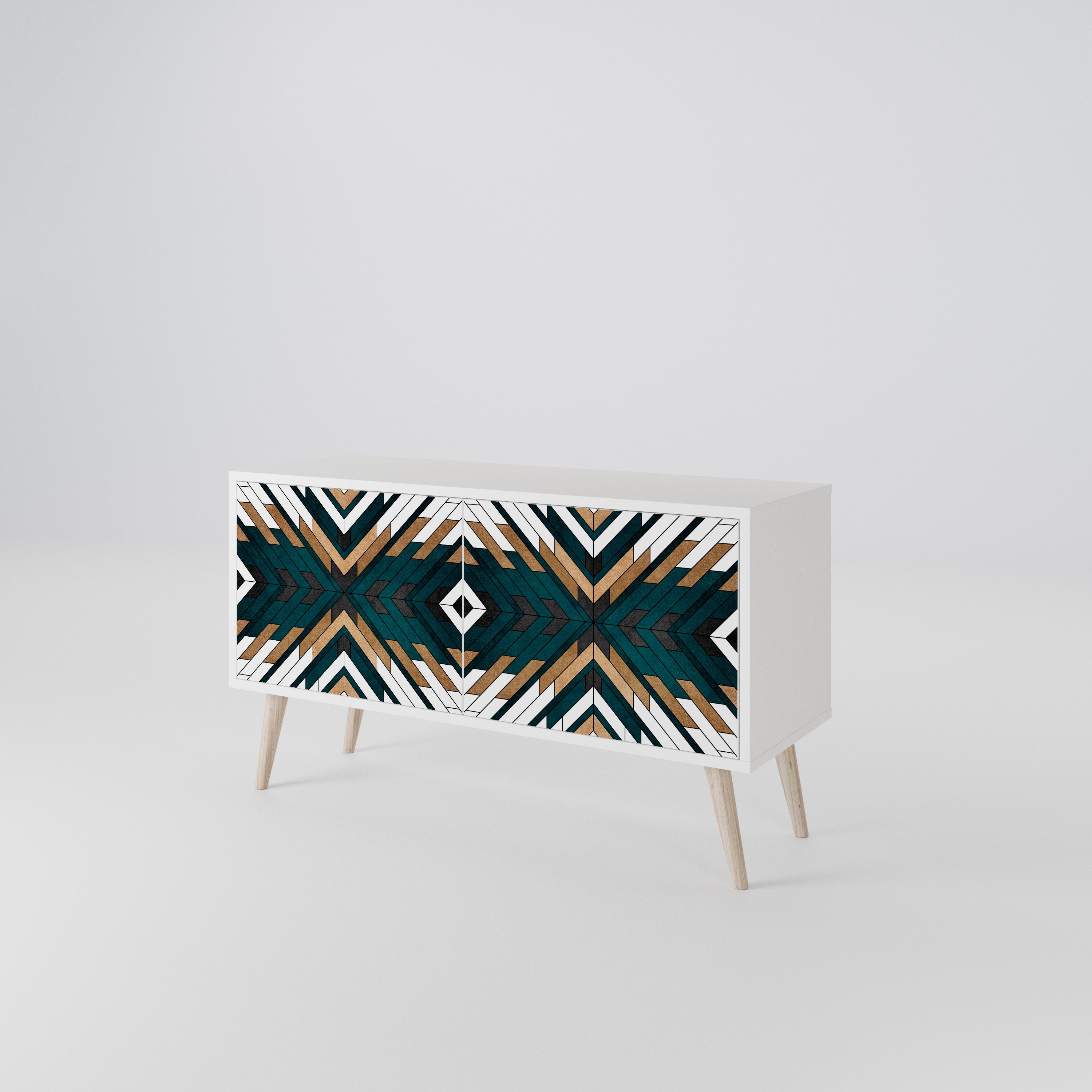 ARTISTIC GEOMETRY Mueble de TV Compacto de 2 puertas