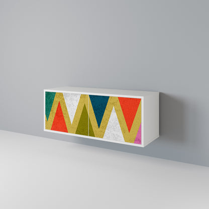 COLORFUL TRIANGLES Mueble de TV Compacto de 2 puertas