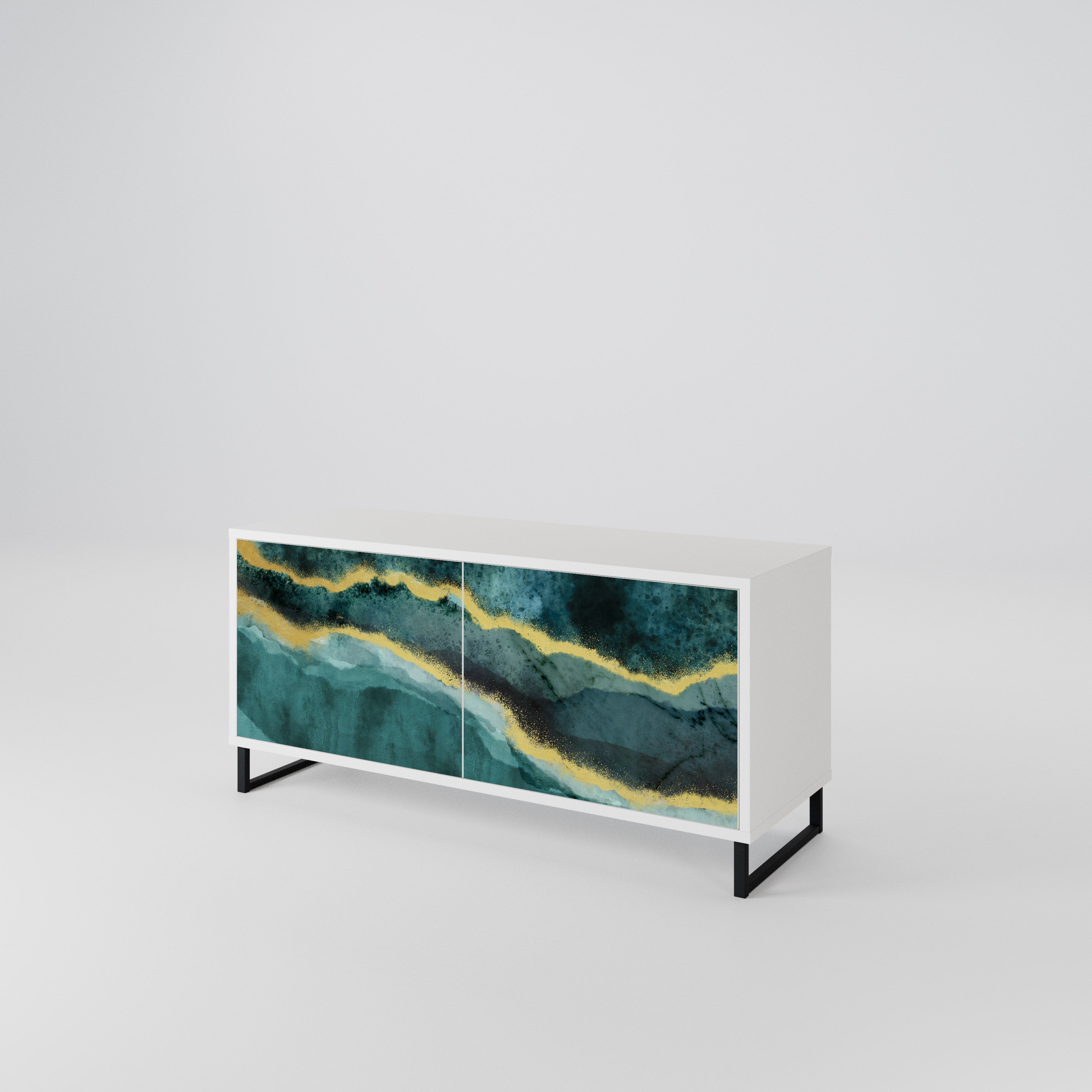 GOLDRUSH ODYSSEY Mueble de TV Compacto de 2 puertas