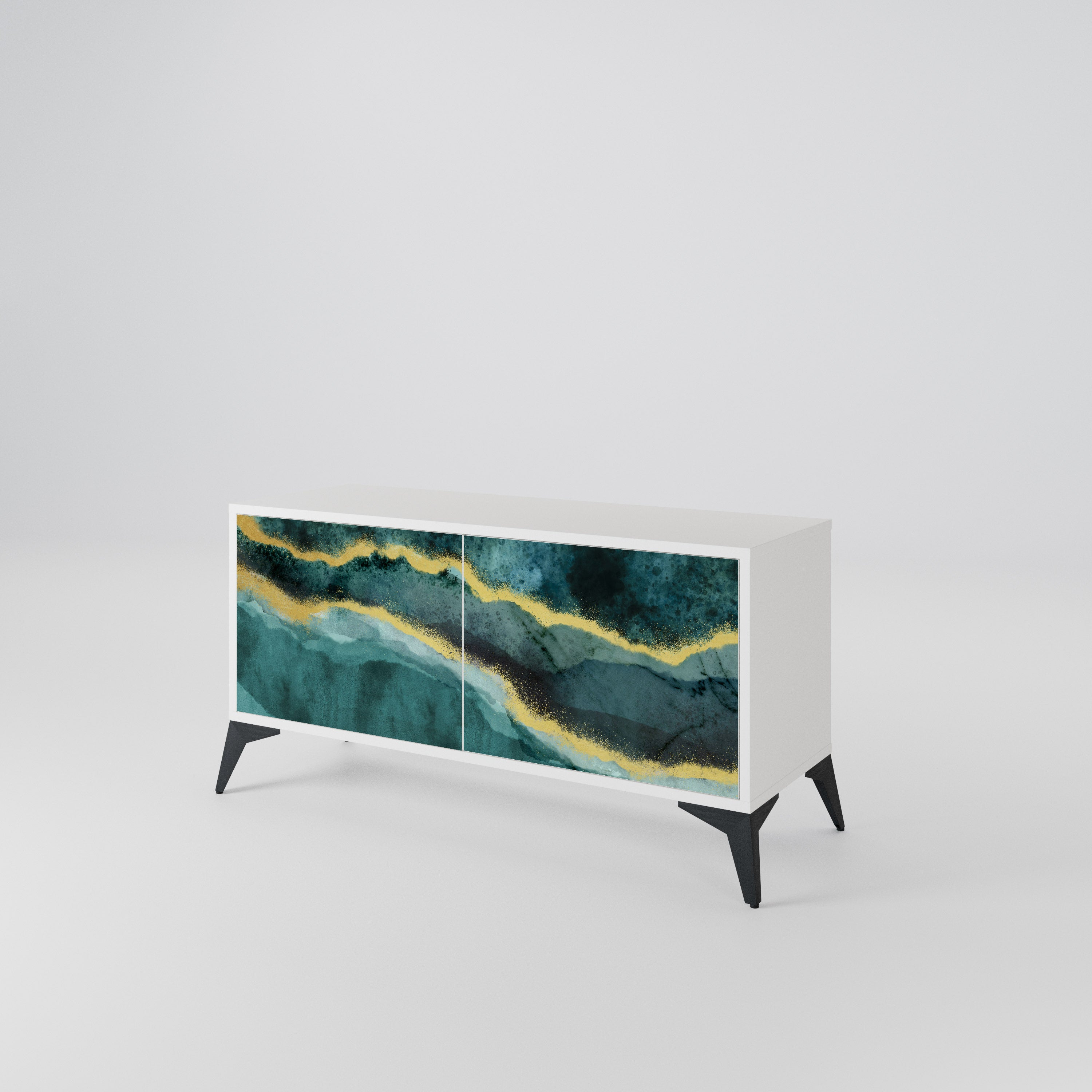 GOLDRUSH ODYSSEY Mueble de TV Compacto de 2 puertas