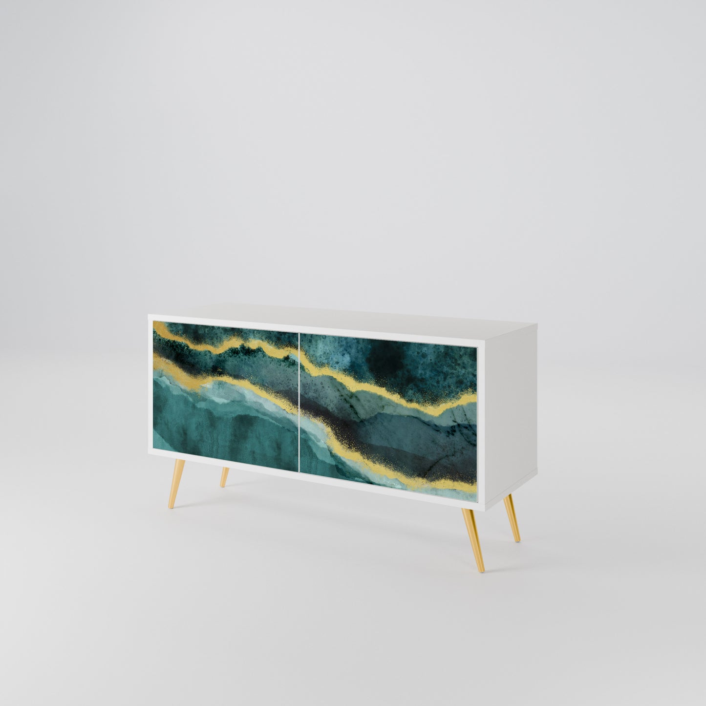 GOLDRUSH ODYSSEY Mueble de TV Compacto de 2 puertas