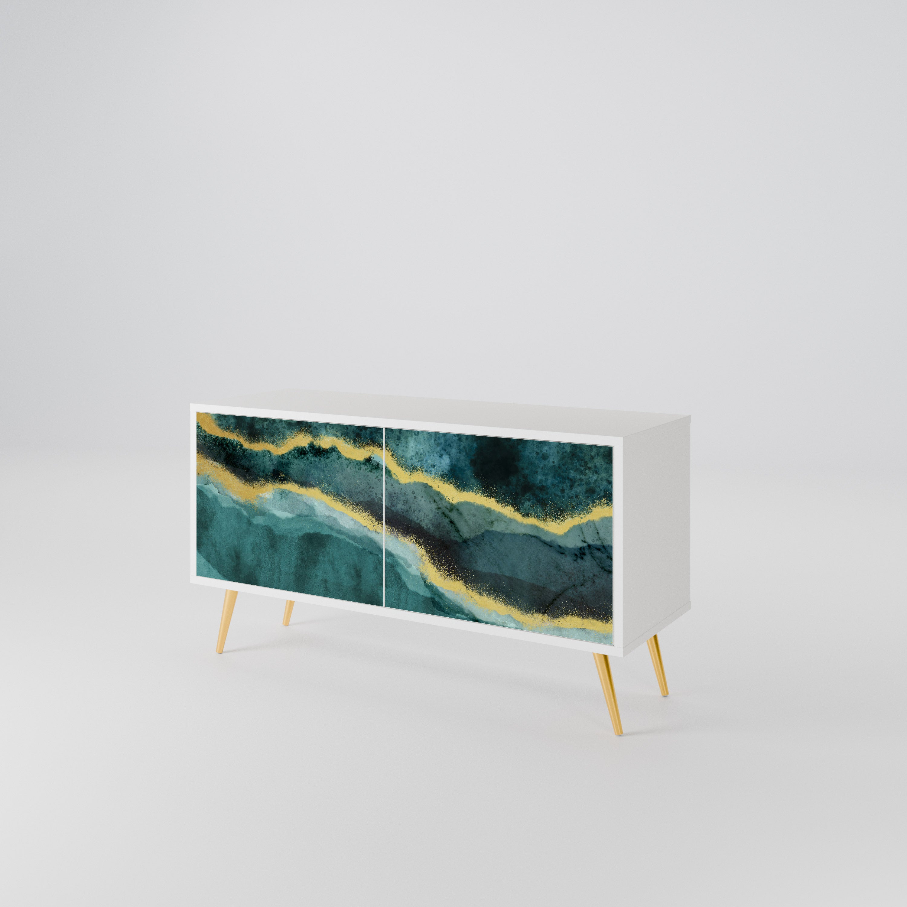 GOLDRUSH ODYSSEY Mueble de TV Compacto de 2 puertas