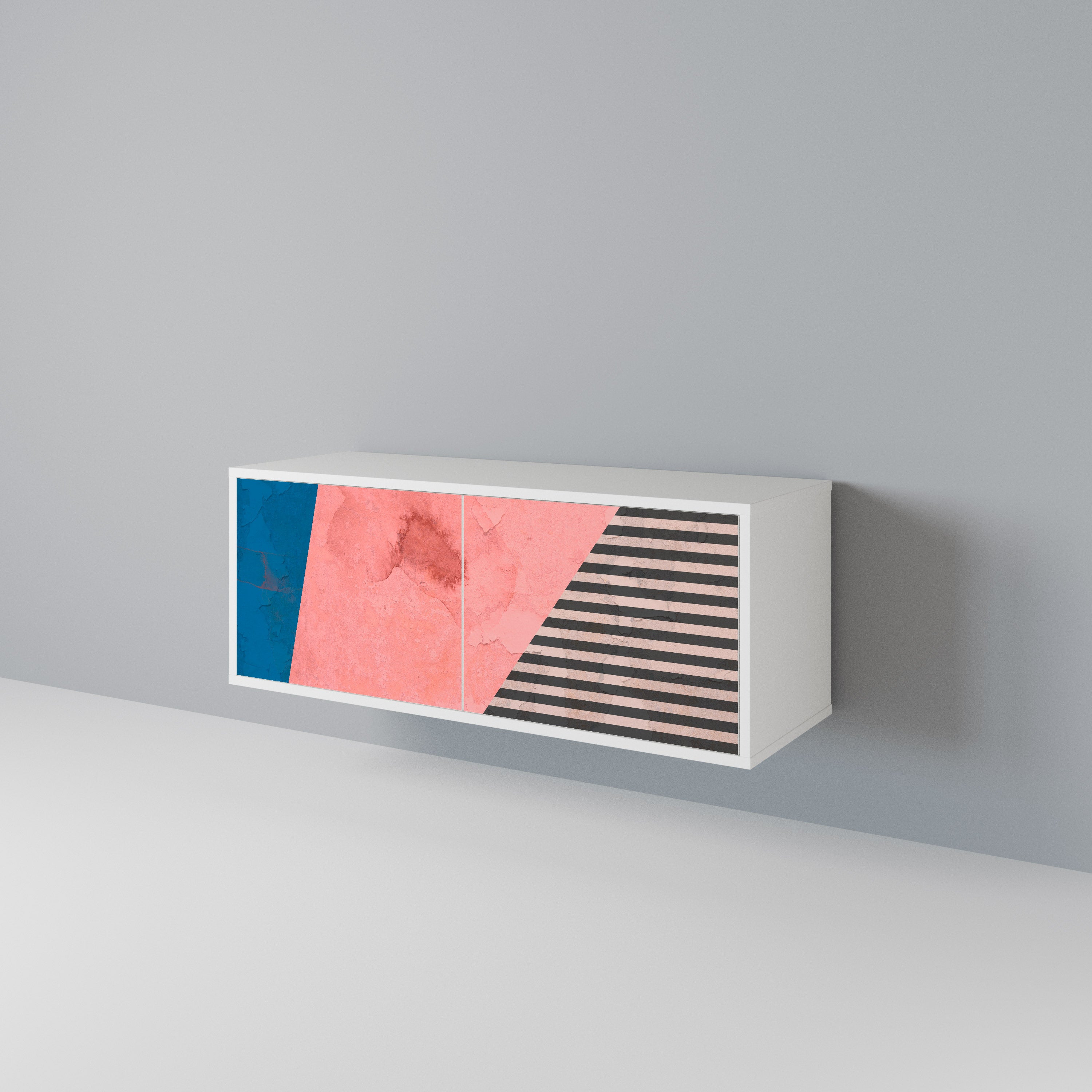 GLAMOROUS STRIPE Mueble de TV Compacto de 2 puertas