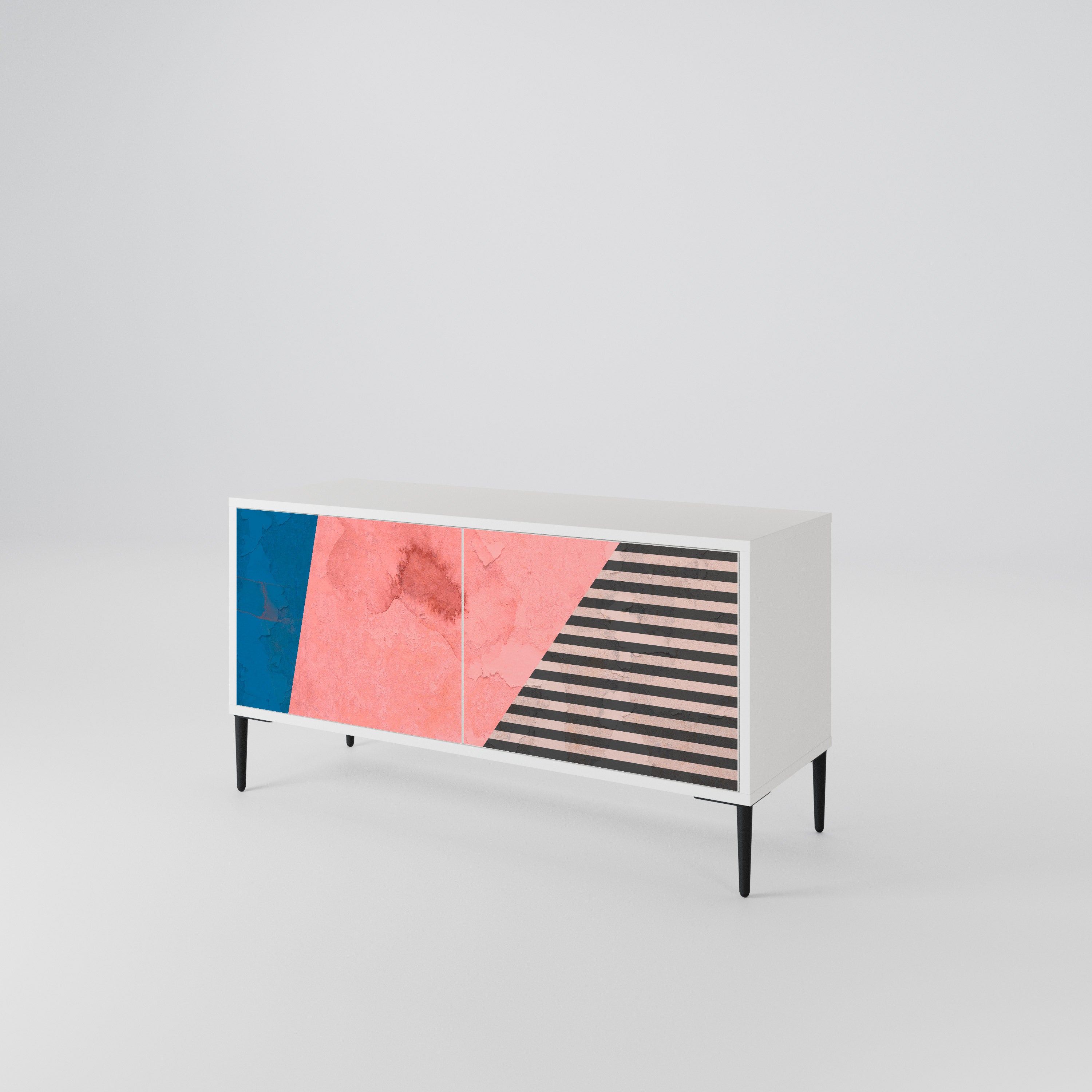 GLAMOROUS STRIPE Mueble de TV Compacto de 2 puertas