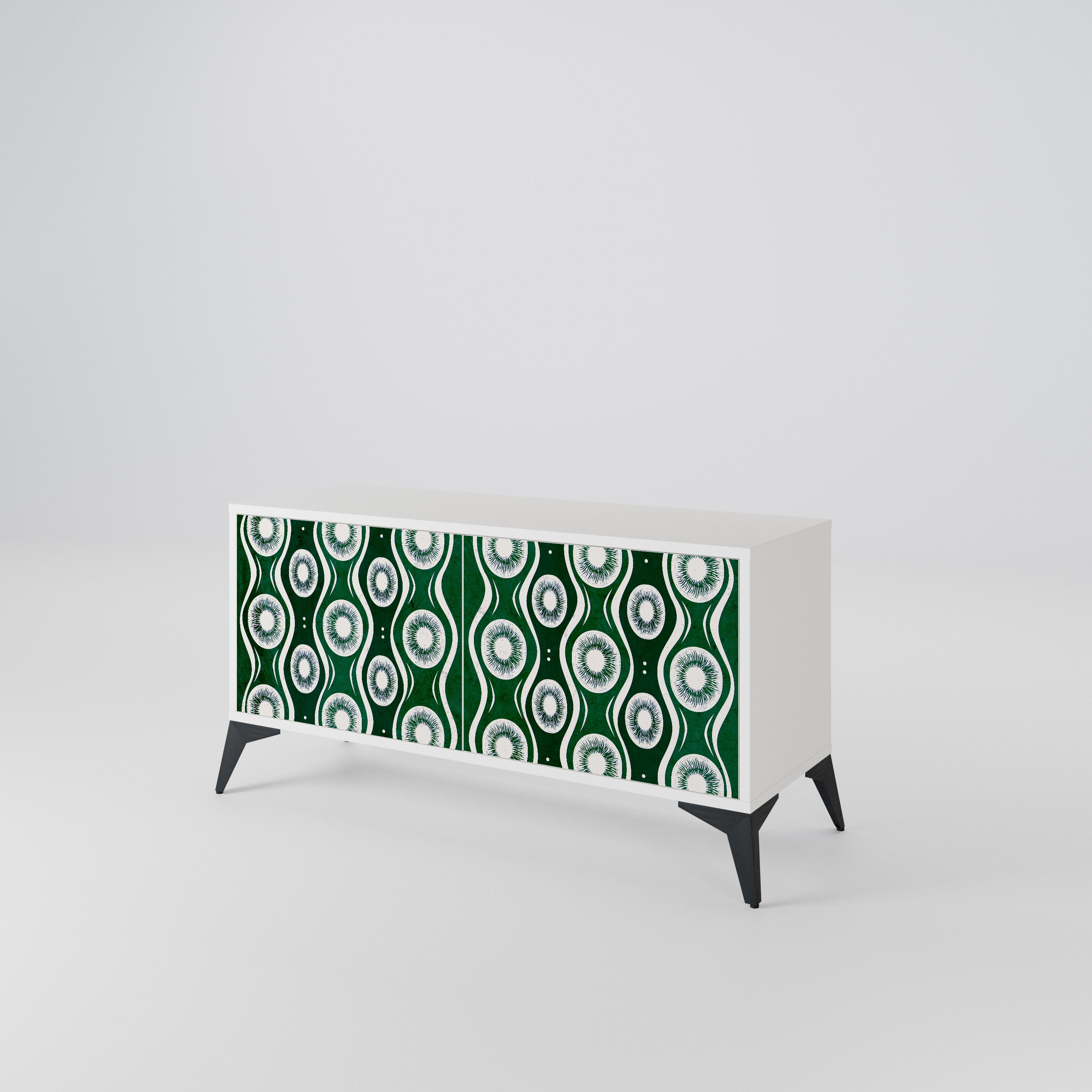 GREEN EYES Mueble de TV Compacto de 2 puertas