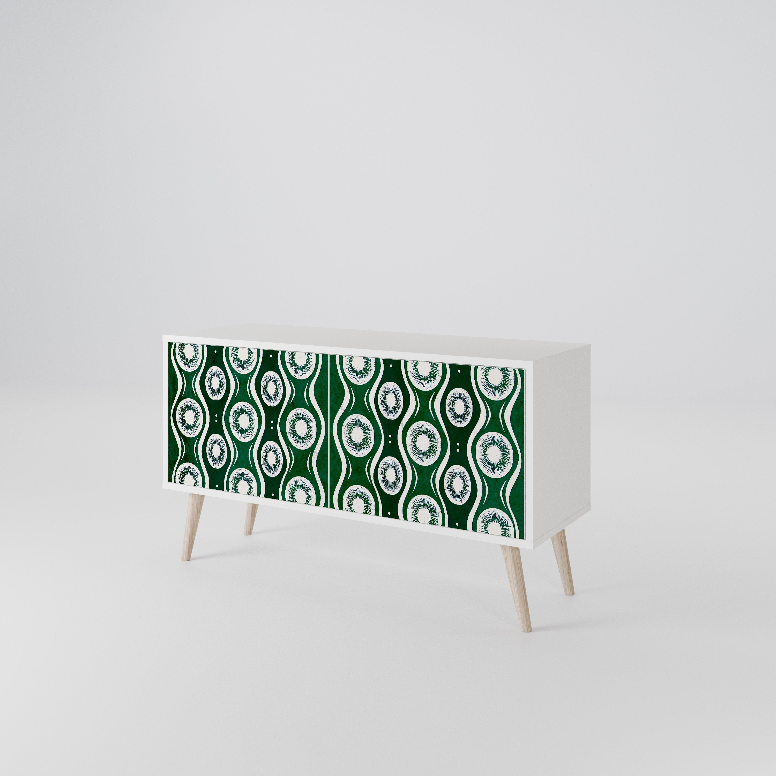 GREEN EYES Mueble de TV Compacto de 2 puertas