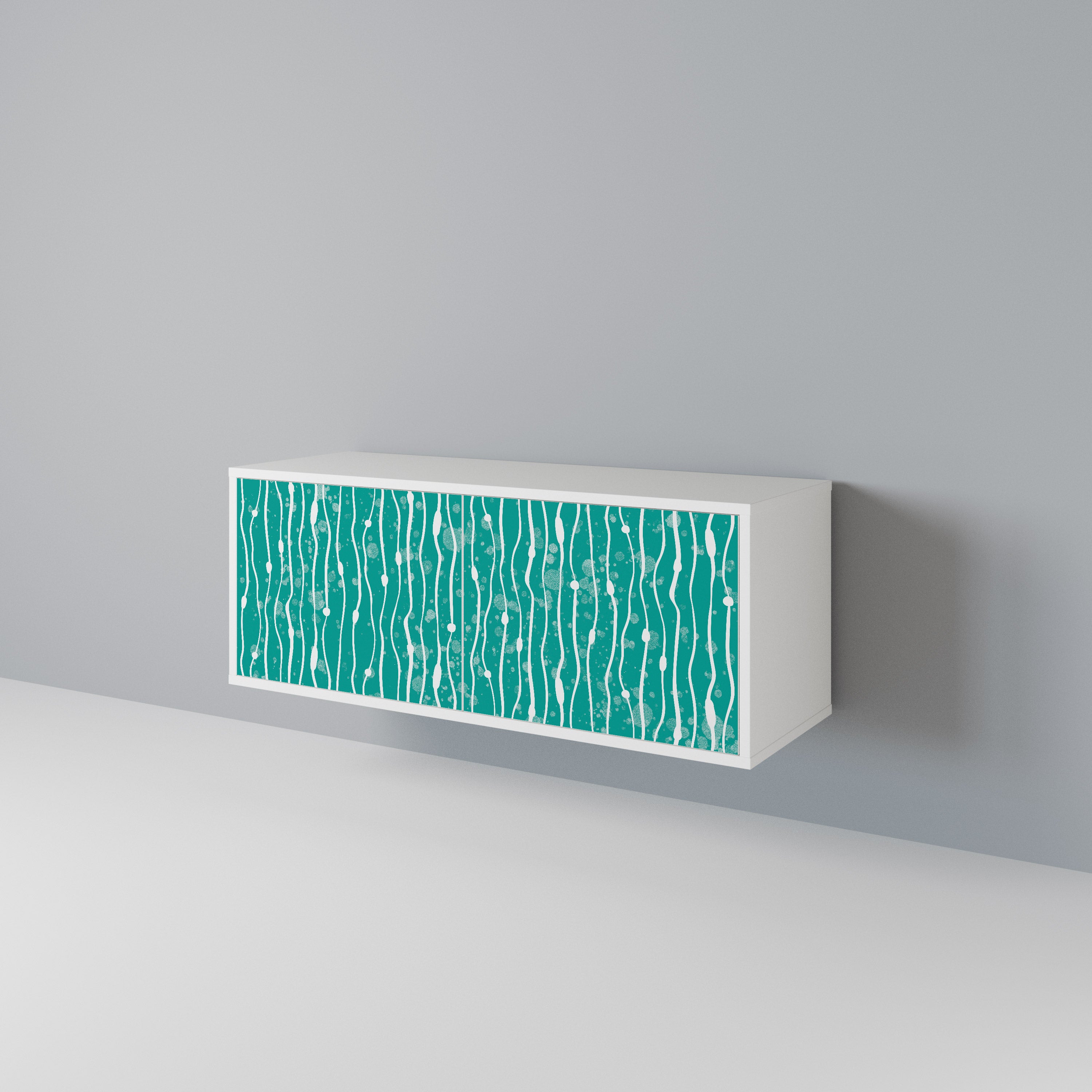 TURQUOISE RAIN Mueble de TV Compacto de 2 puertas