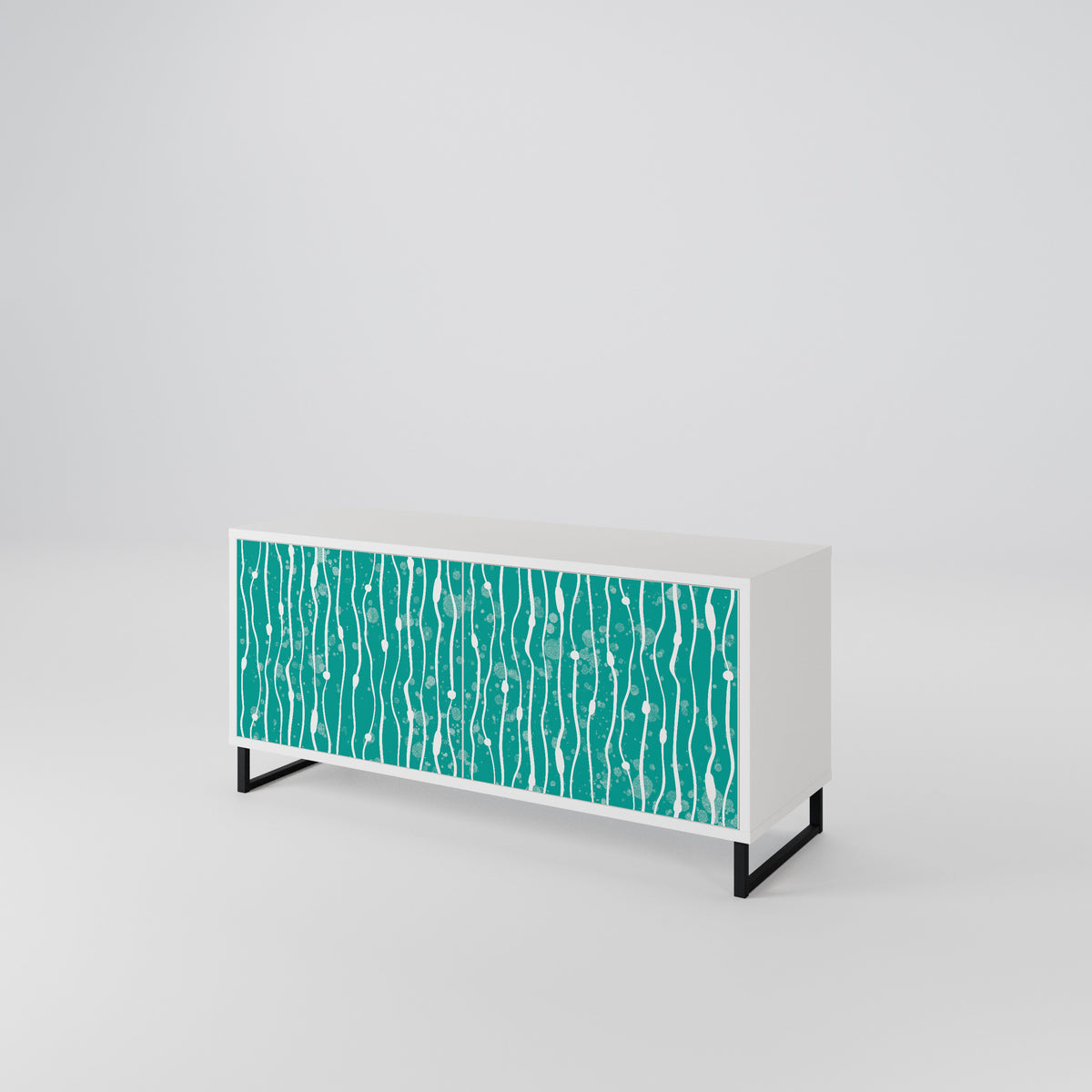 TURQUOISE RAIN Mueble de TV Compacto de 2 puertas