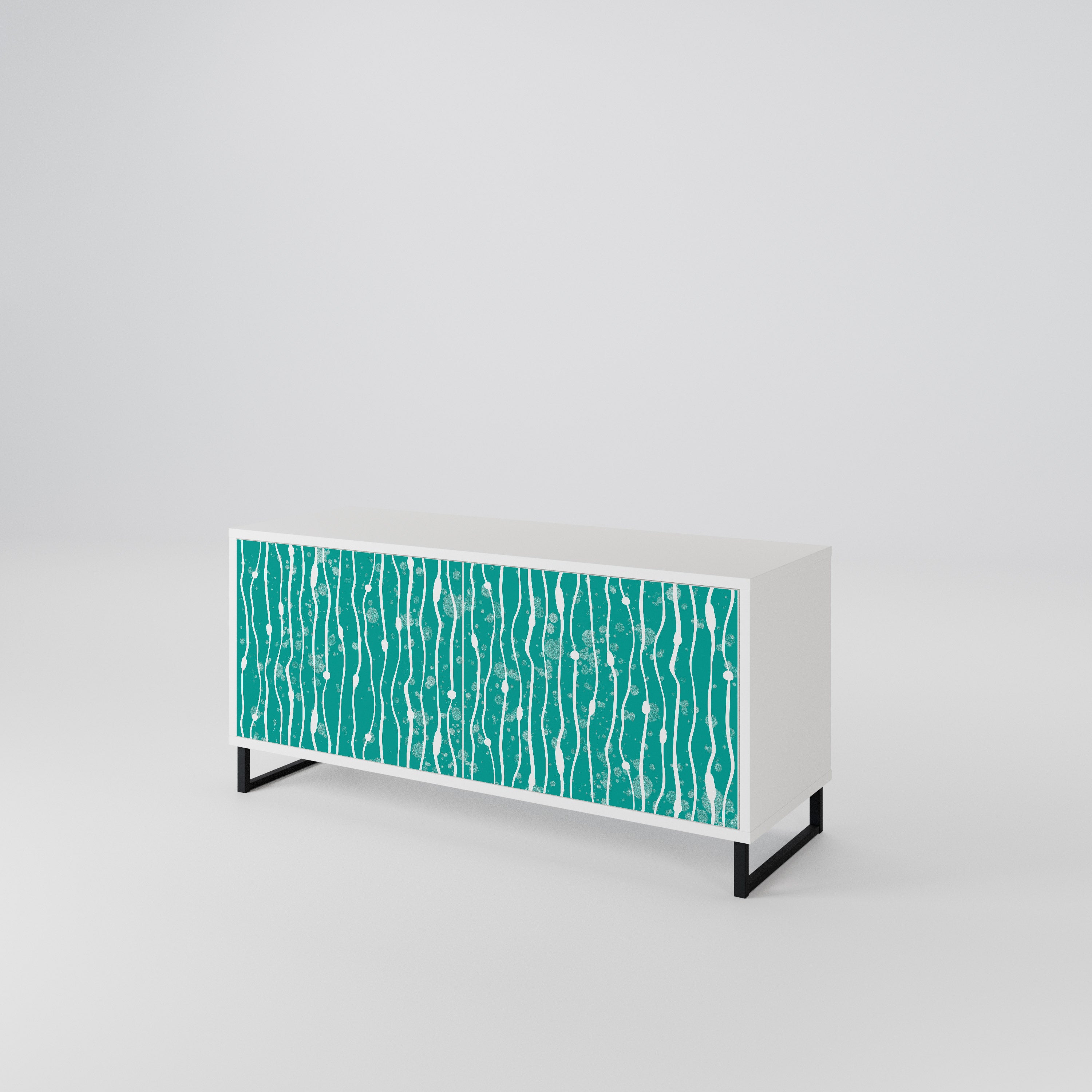 TURQUOISE RAIN Mueble de TV Compacto de 2 puertas