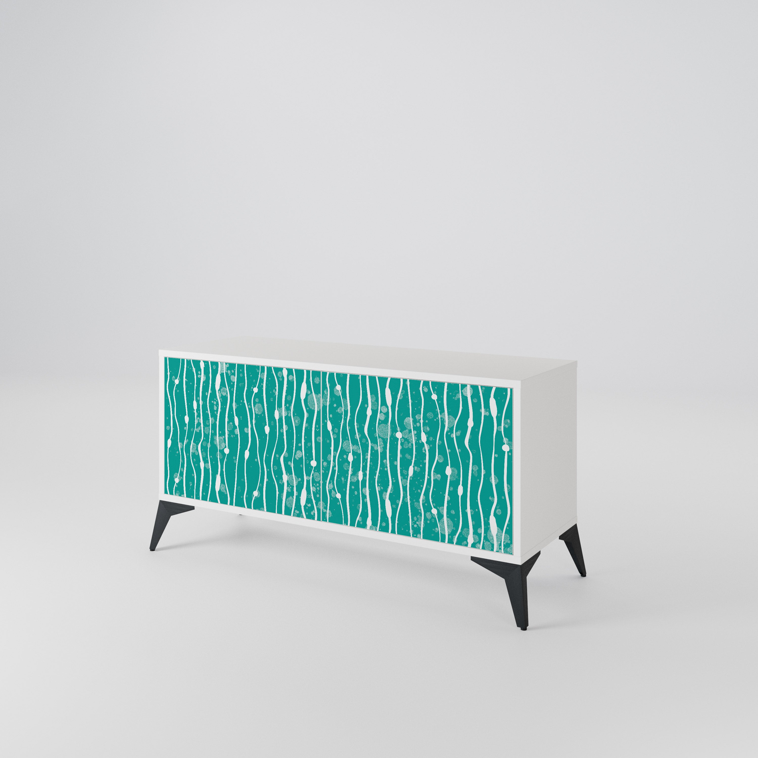 TURQUOISE RAIN Mueble de TV Compacto de 2 puertas