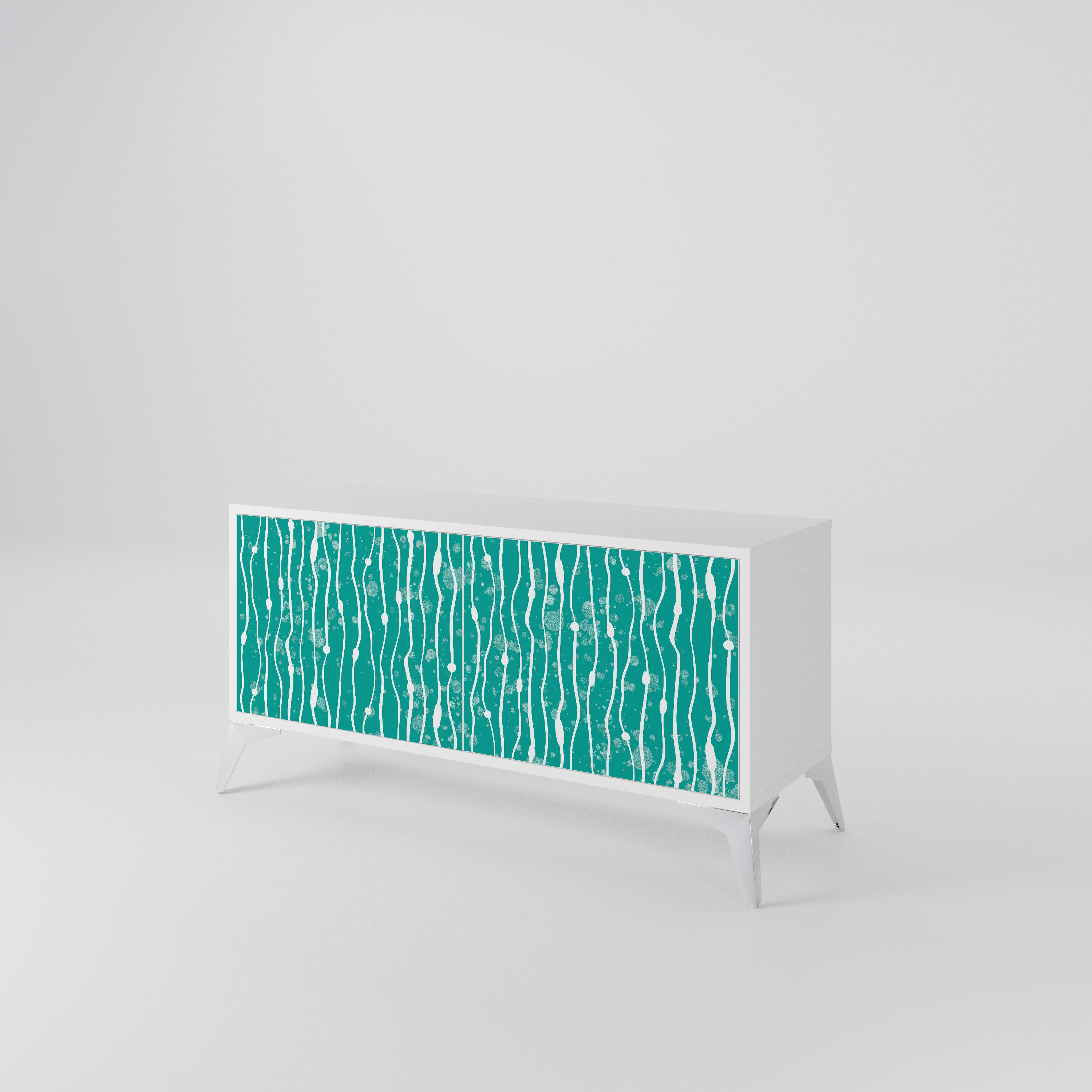 TURQUOISE RAIN Mueble de TV Compacto de 2 puertas