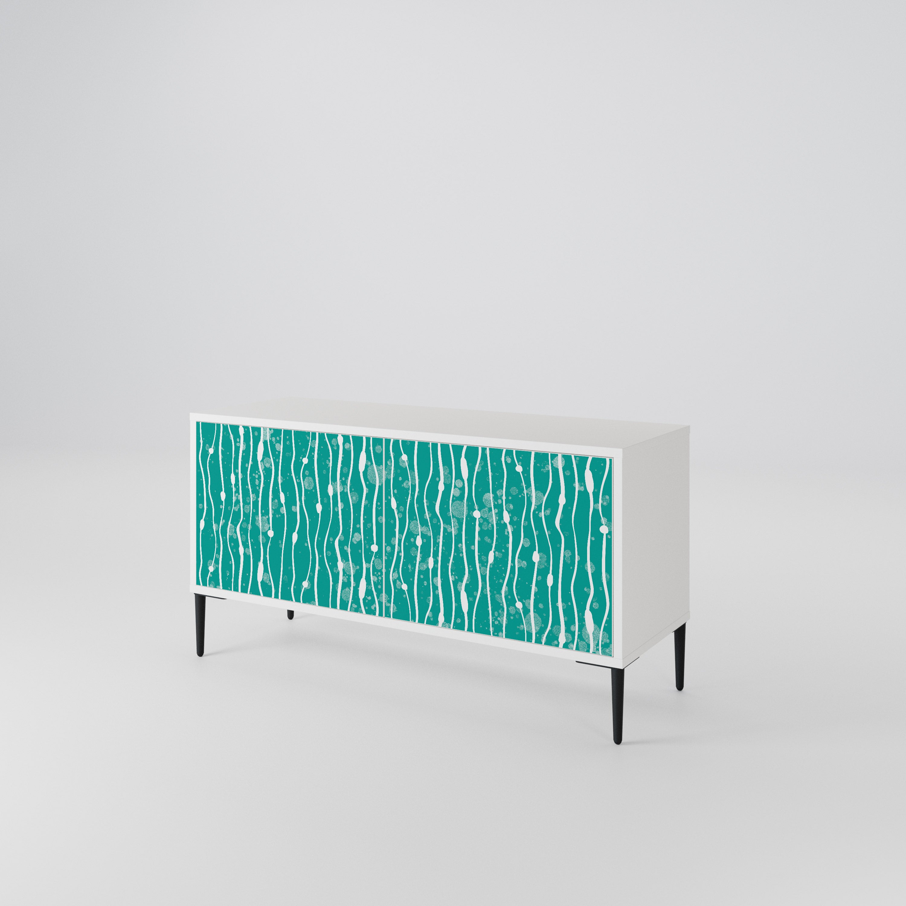 TURQUOISE RAIN Mueble de TV Compacto de 2 puertas
