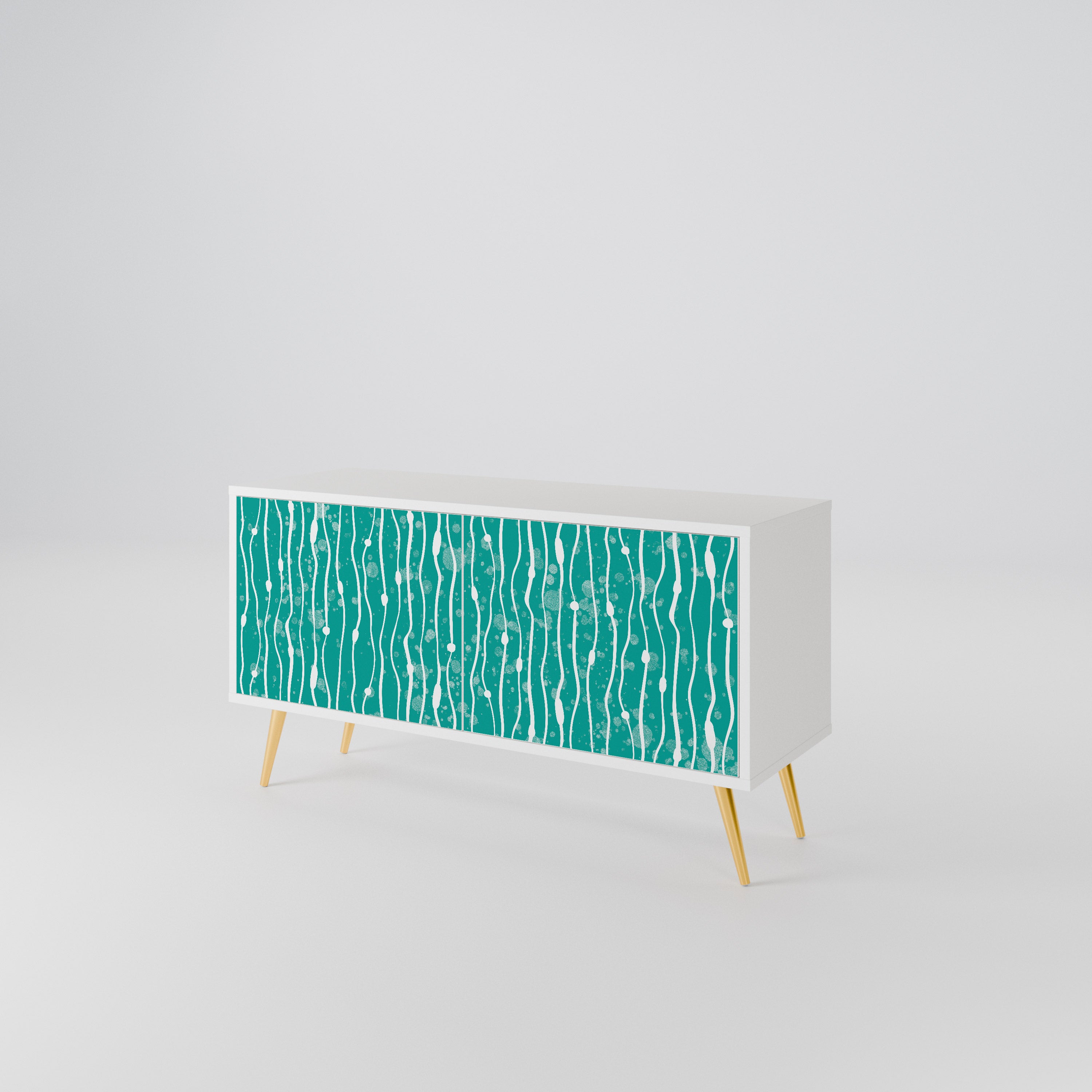 TURQUOISE RAIN Mueble de TV Compacto de 2 puertas