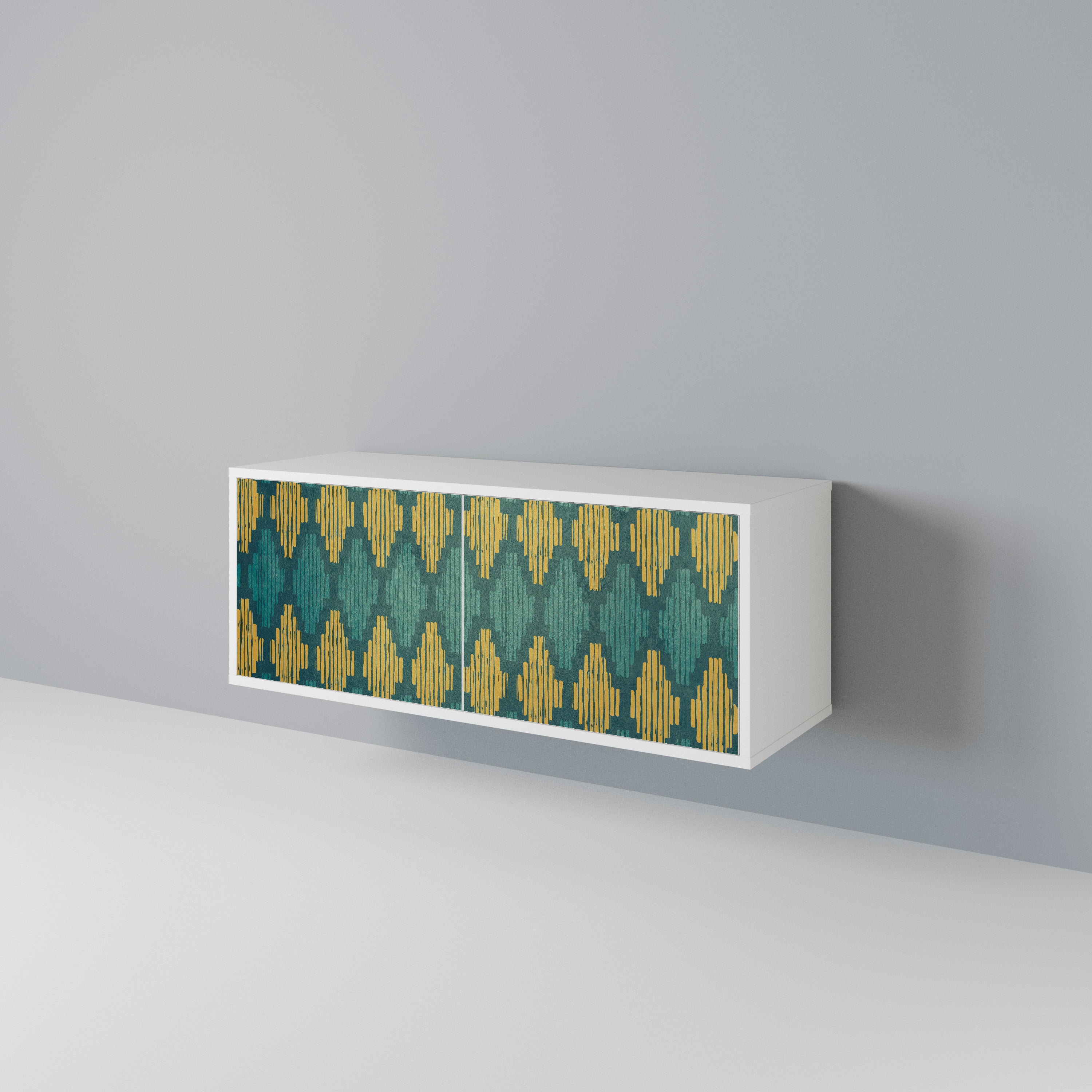 POLYGONS Mueble de TV Compacto de 2 puertas
