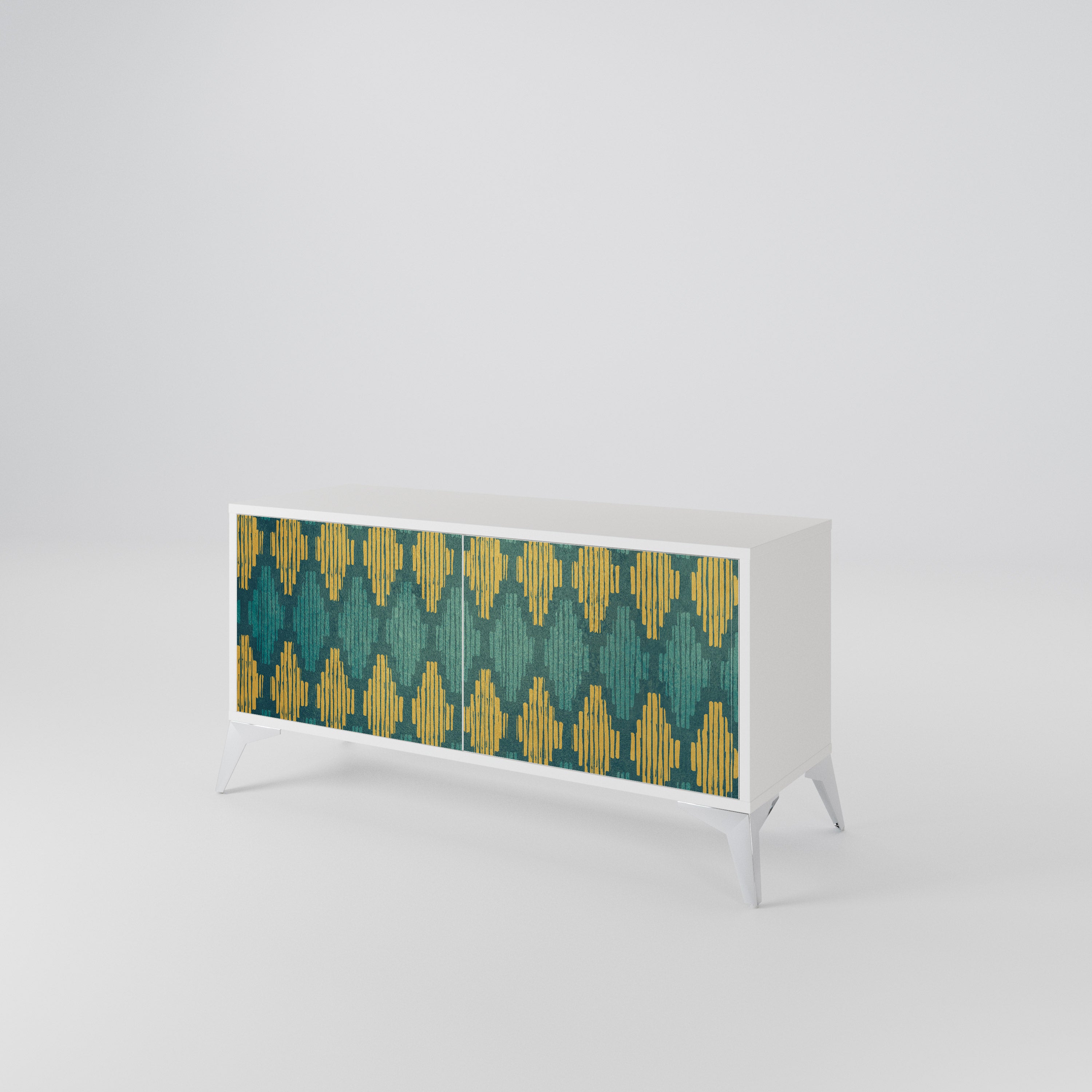 POLYGONS Mueble de TV Compacto de 2 puertas