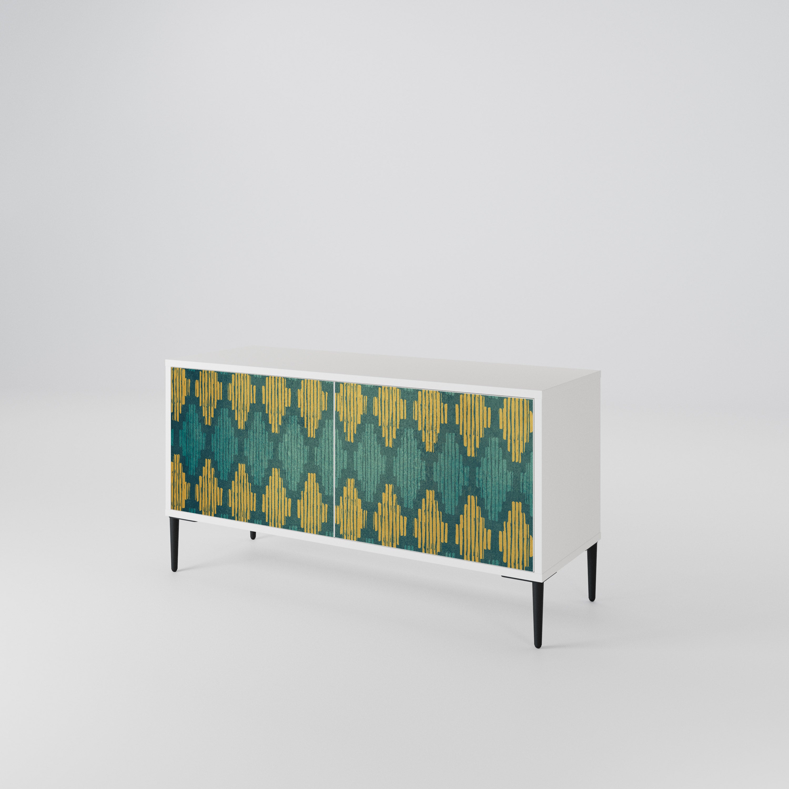 POLYGONS Mueble de TV Compacto de 2 puertas