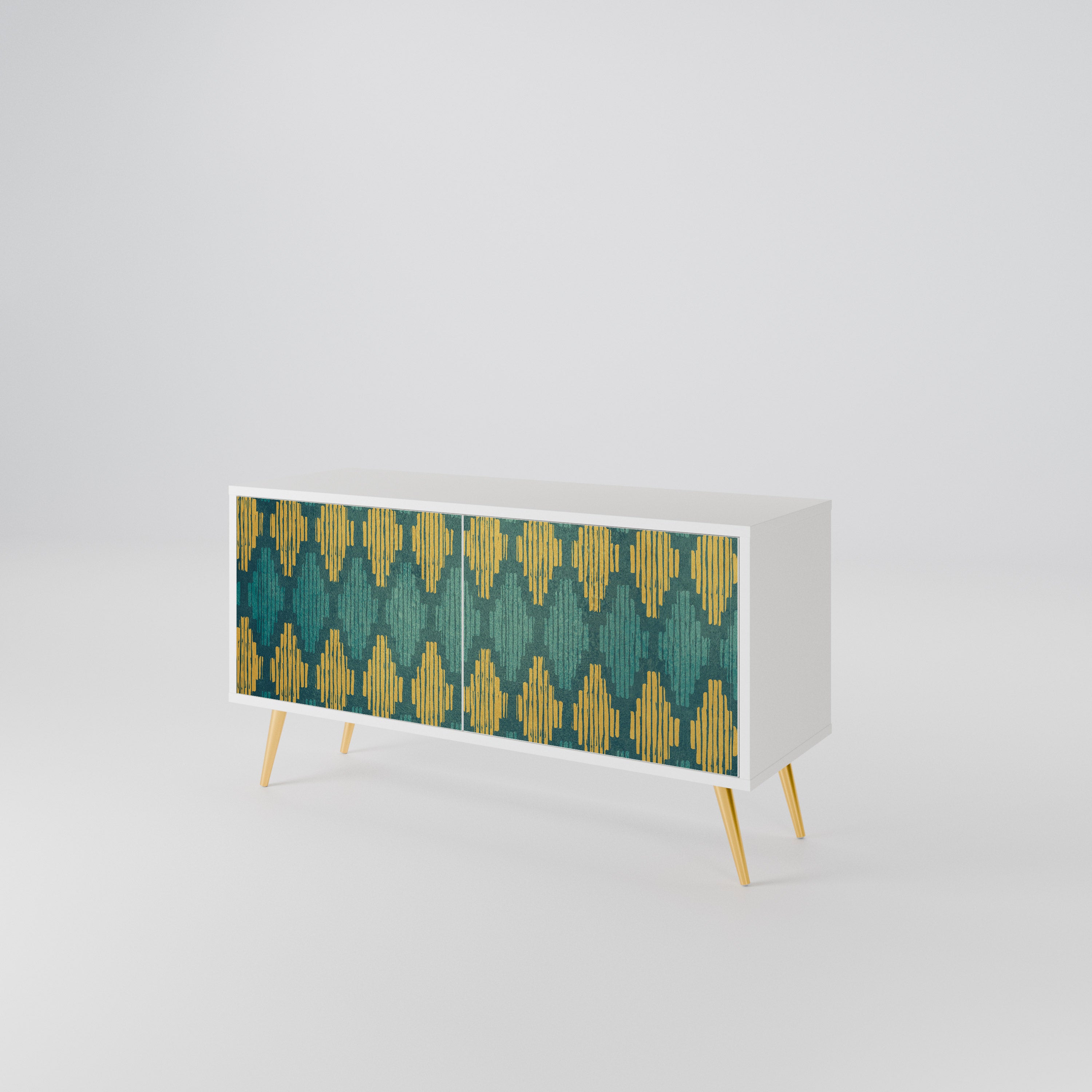 POLYGONS Mueble de TV Compacto de 2 puertas