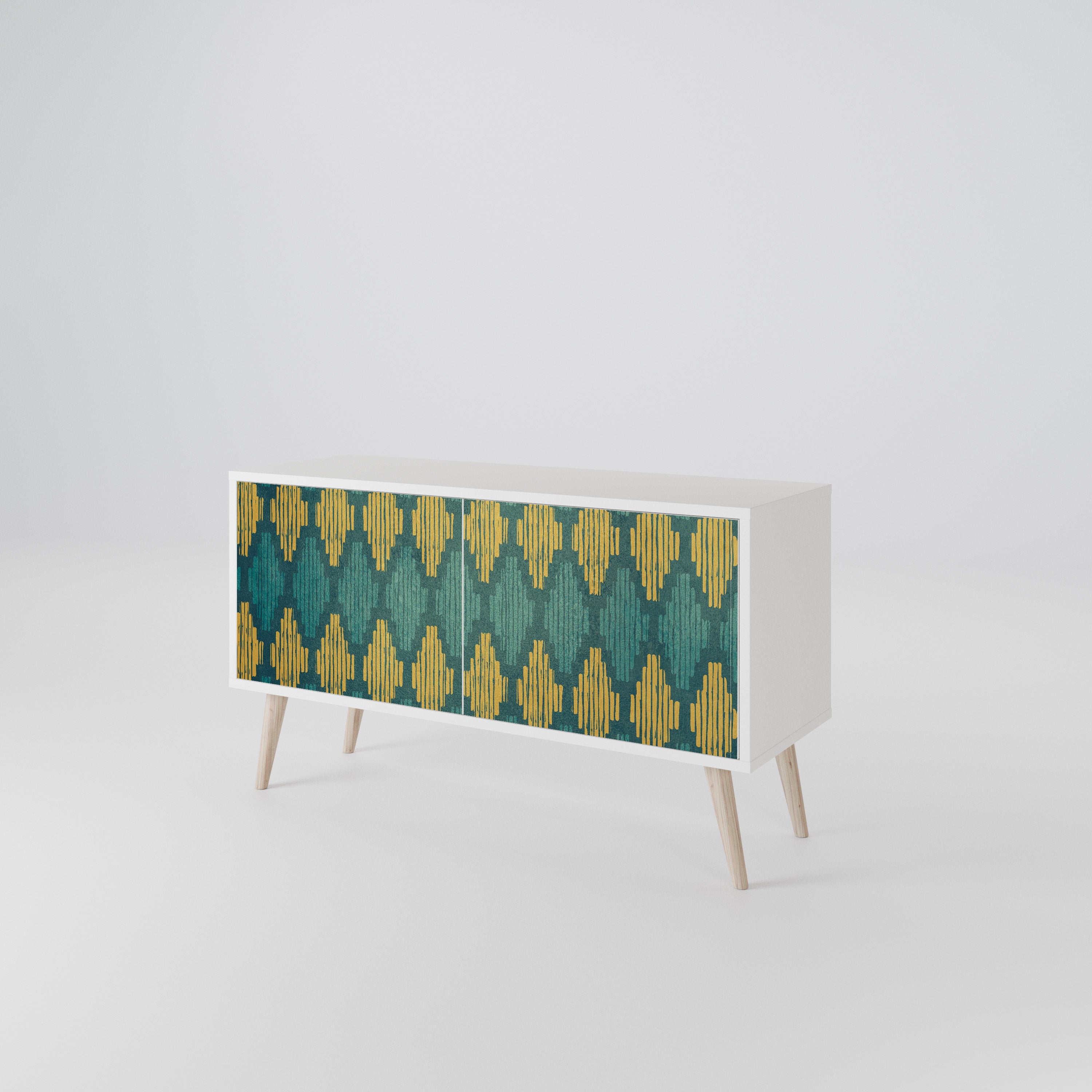 POLYGONS Mueble de TV Compacto de 2 puertas
