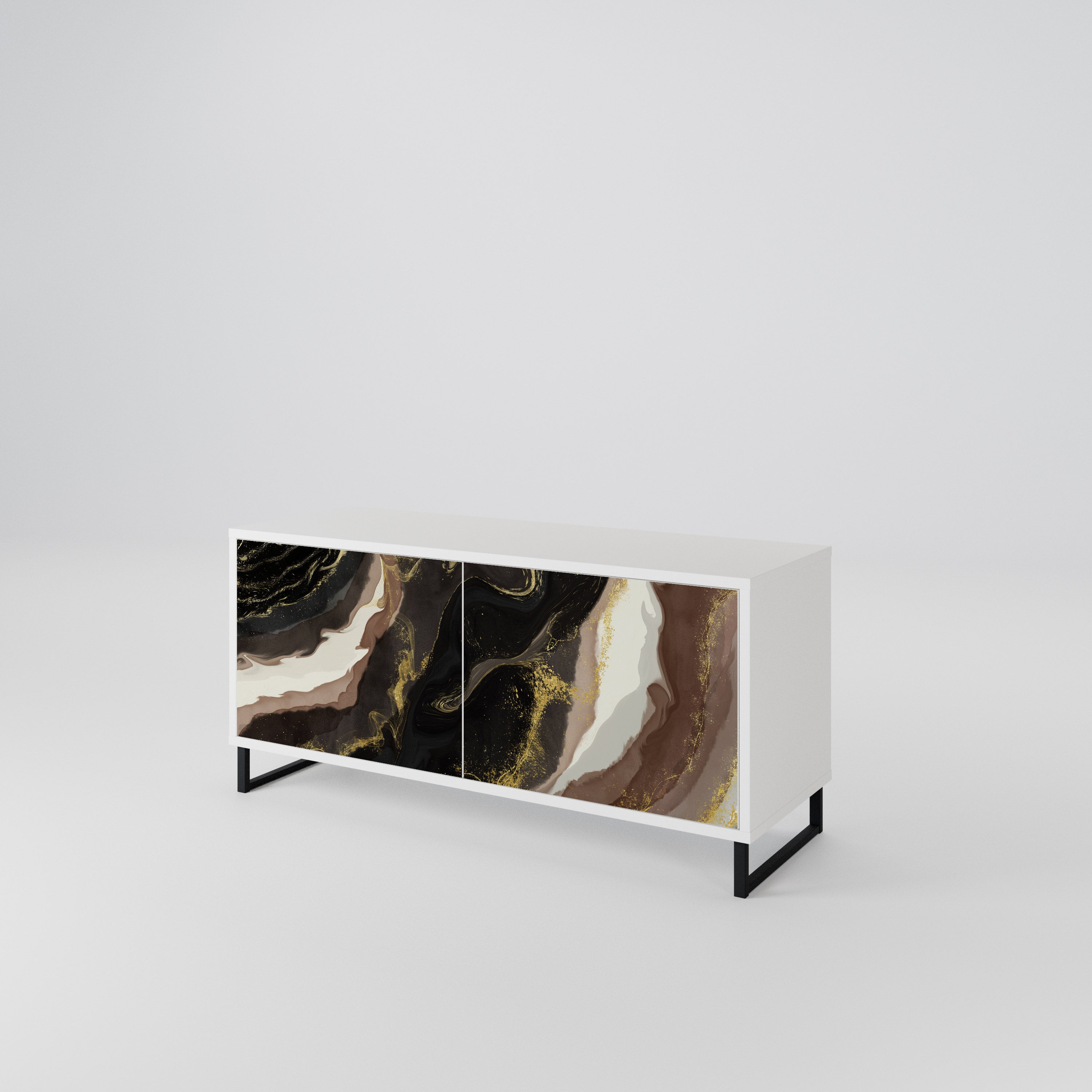 GOLD DUST Mueble de TV Compacto de 2 puertas