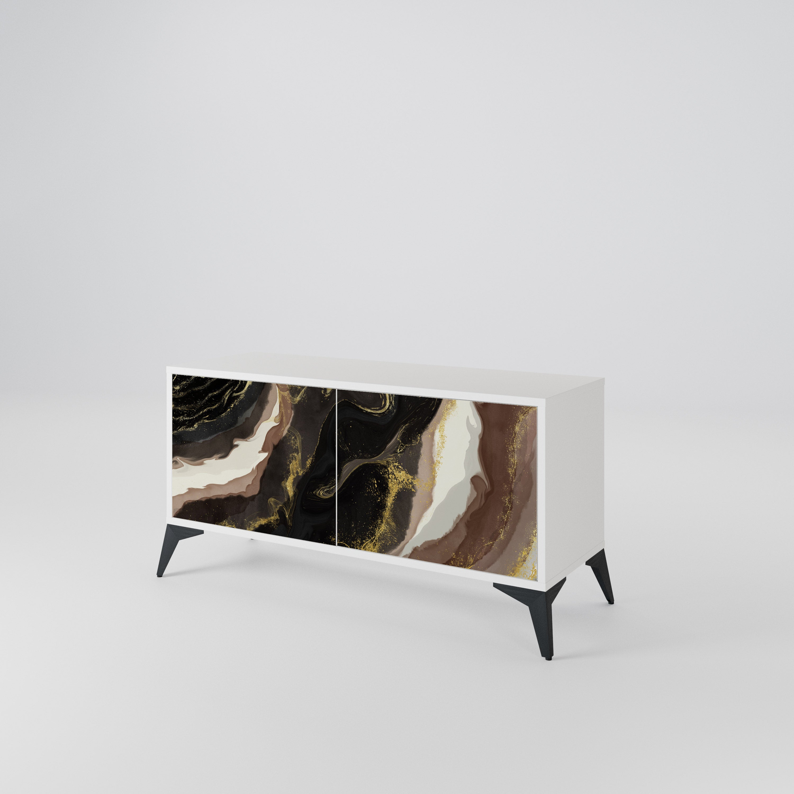 GOLD DUST Mueble de TV Compacto de 2 puertas